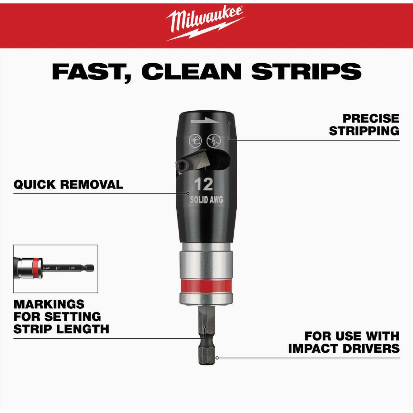 Milwaukee Solid Wire Stripper Set (4-Piece) Image 4