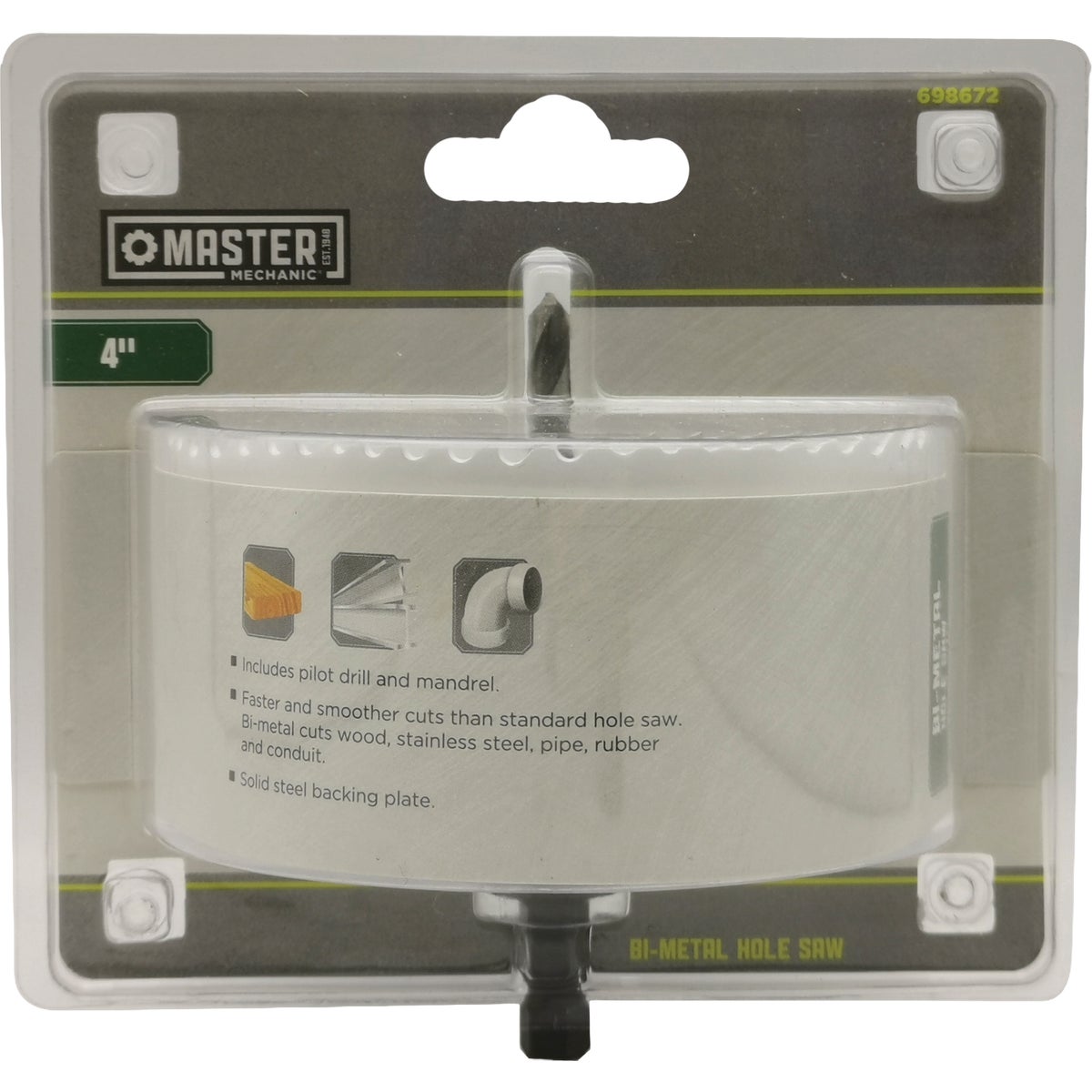 Master Mechanic 4 In. Bi-Metal Hole Saw Image 1