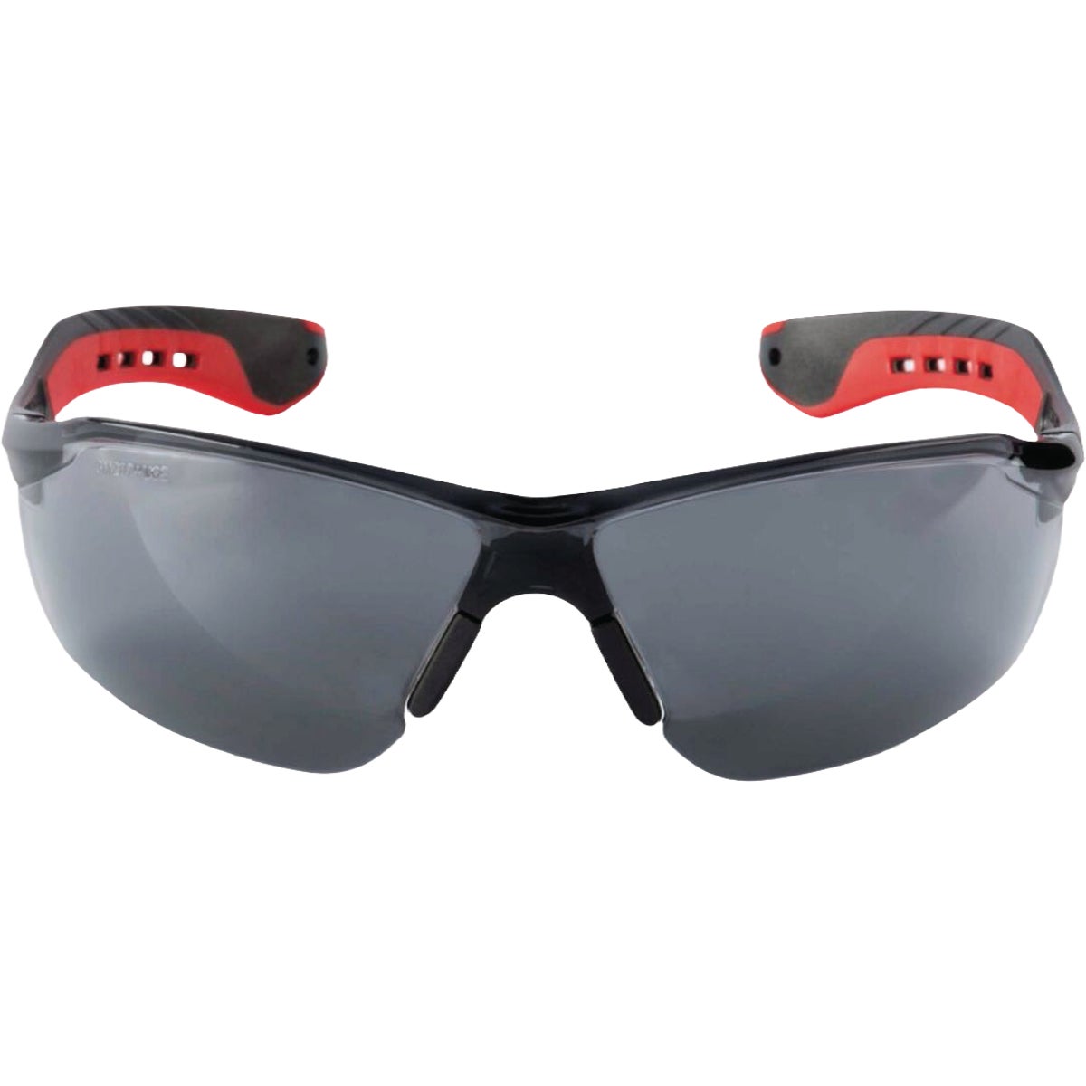 3M Black/Red Frame Flat Temple Safety Glasses with Anti-Scratch Gray Lenses Image 1