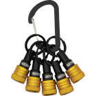 Railer Bit Holder Keychain with (5) Yellow Hex Shank Bit Holders Image 1