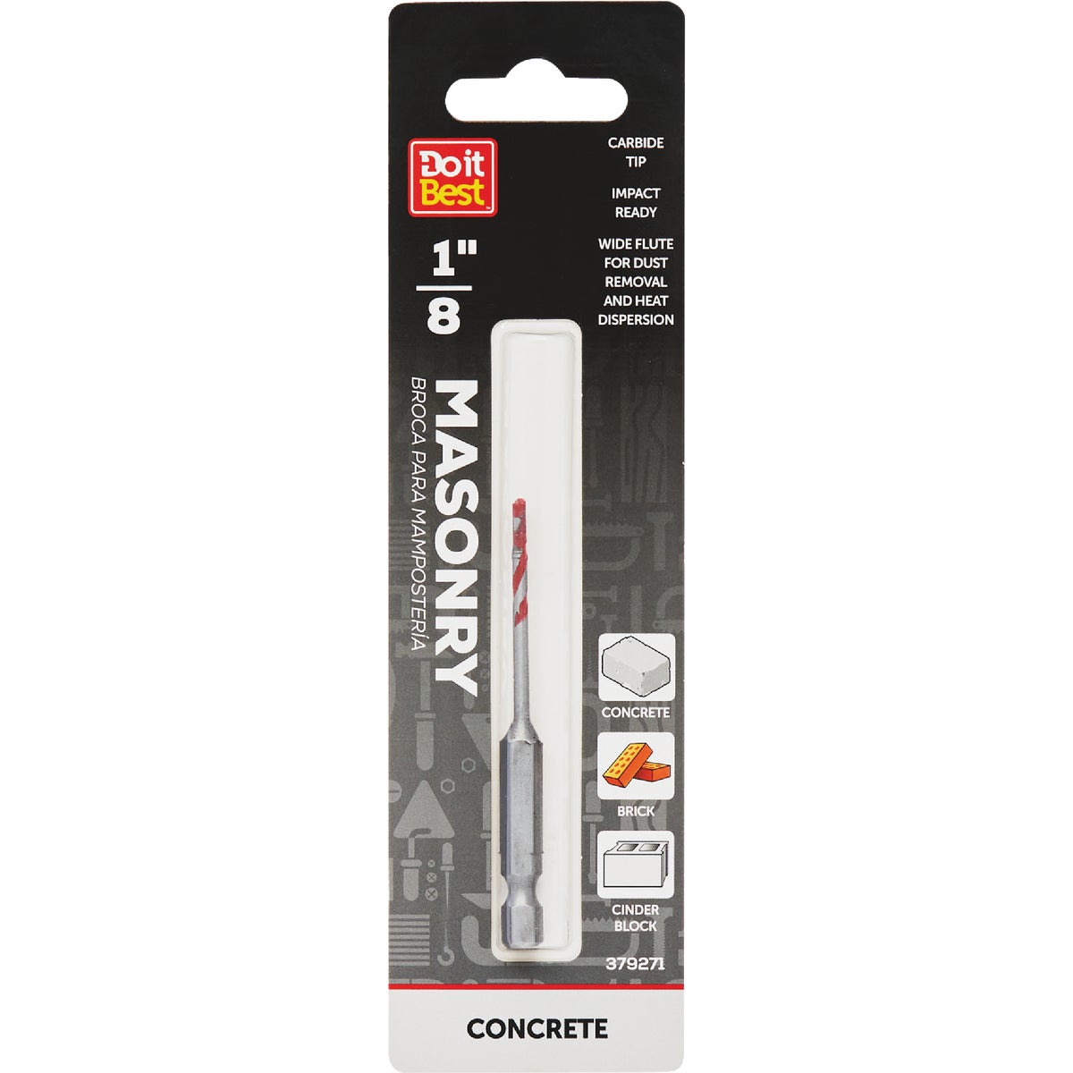 Do it Best 1/8 In. x 3 In. Impact Ready Carbide Masonry Drill Bit