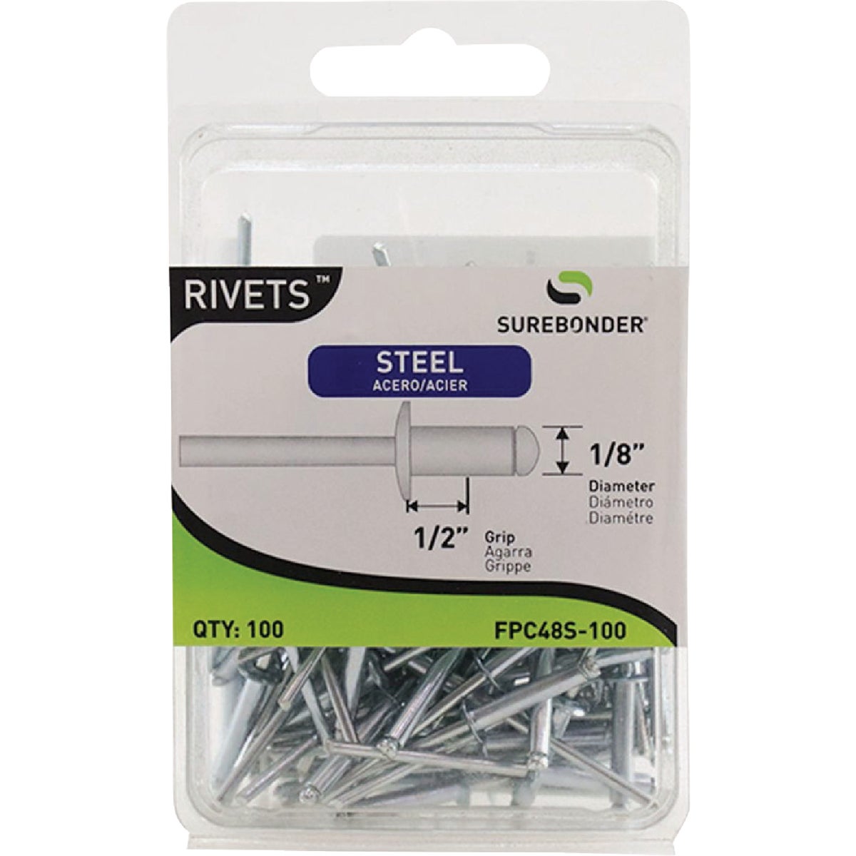 Surebonder 1/8 In. x 1/2 In. Steel Rivet (100-Pack) Image 1