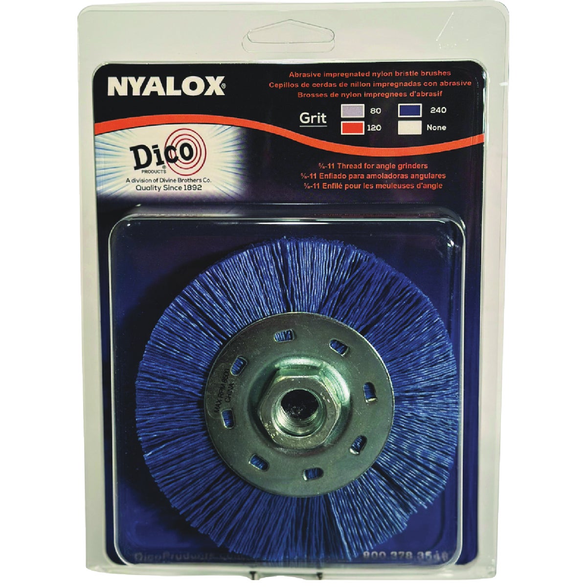 Dico Nyalox 4-1/2 In. Fine Blue Angle Grinder Wheel Brush Image 2