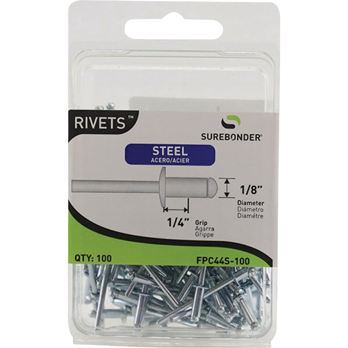 Surebonder 1/8 In. x 1/4 In. Steel Rivet (100-Pack) Image 1