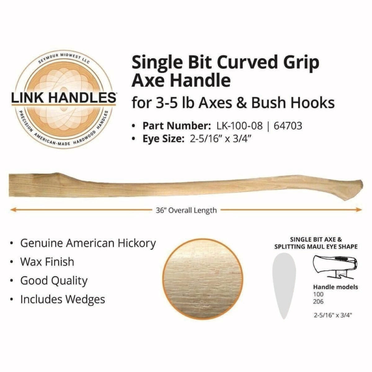 Link 36 In. Homeowner Single Bit Axe Handle Image 1