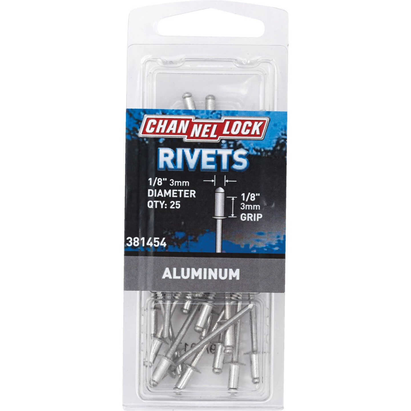 Channellock 1/8 In. Dia. x 1/8 In. Grip Aluminum POP Rivet (25-Pack) Image 1