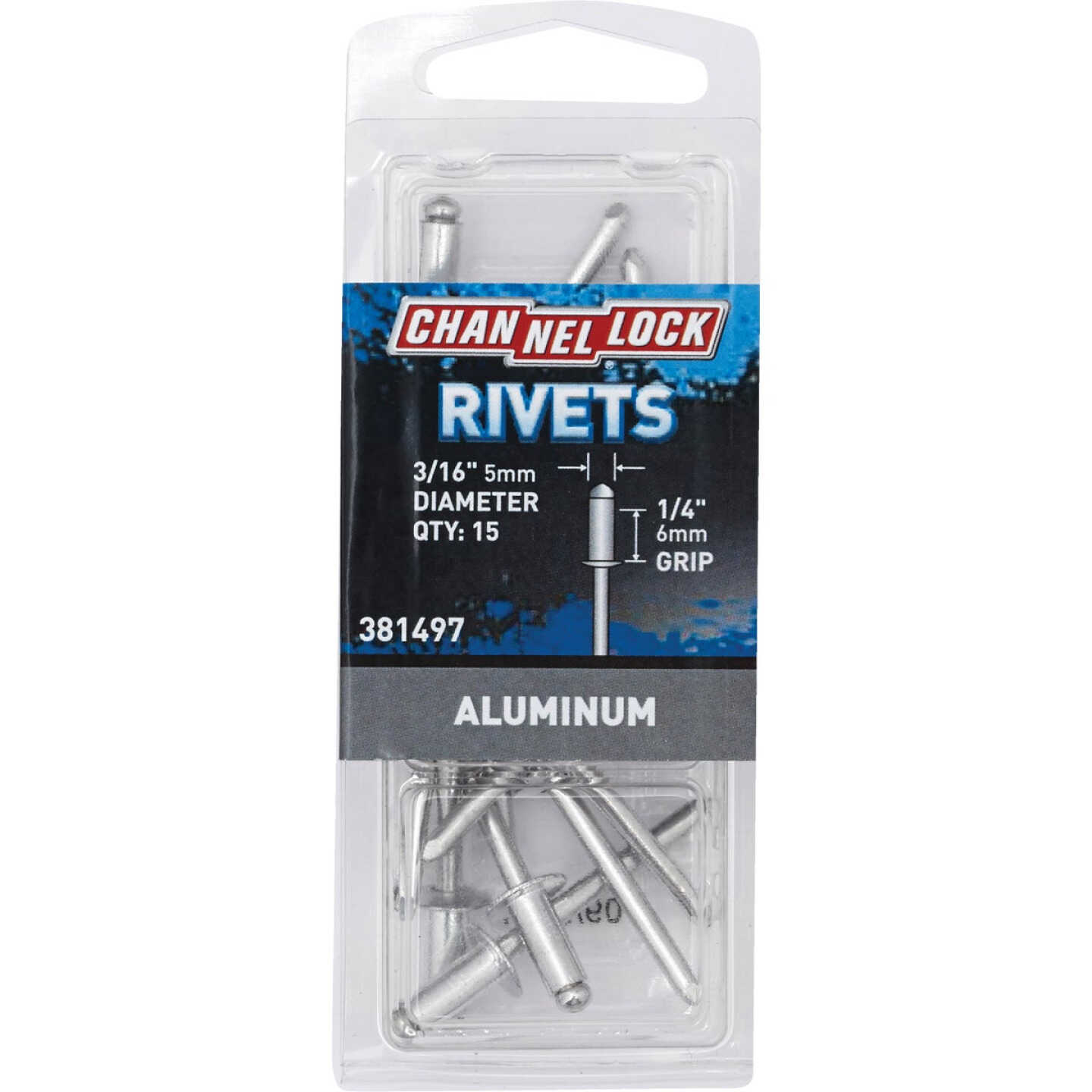 Channellock 3/16 In. Dia. x 1/4 In. Grip Aluminum POP Rivet (15-Pack) Image 1
