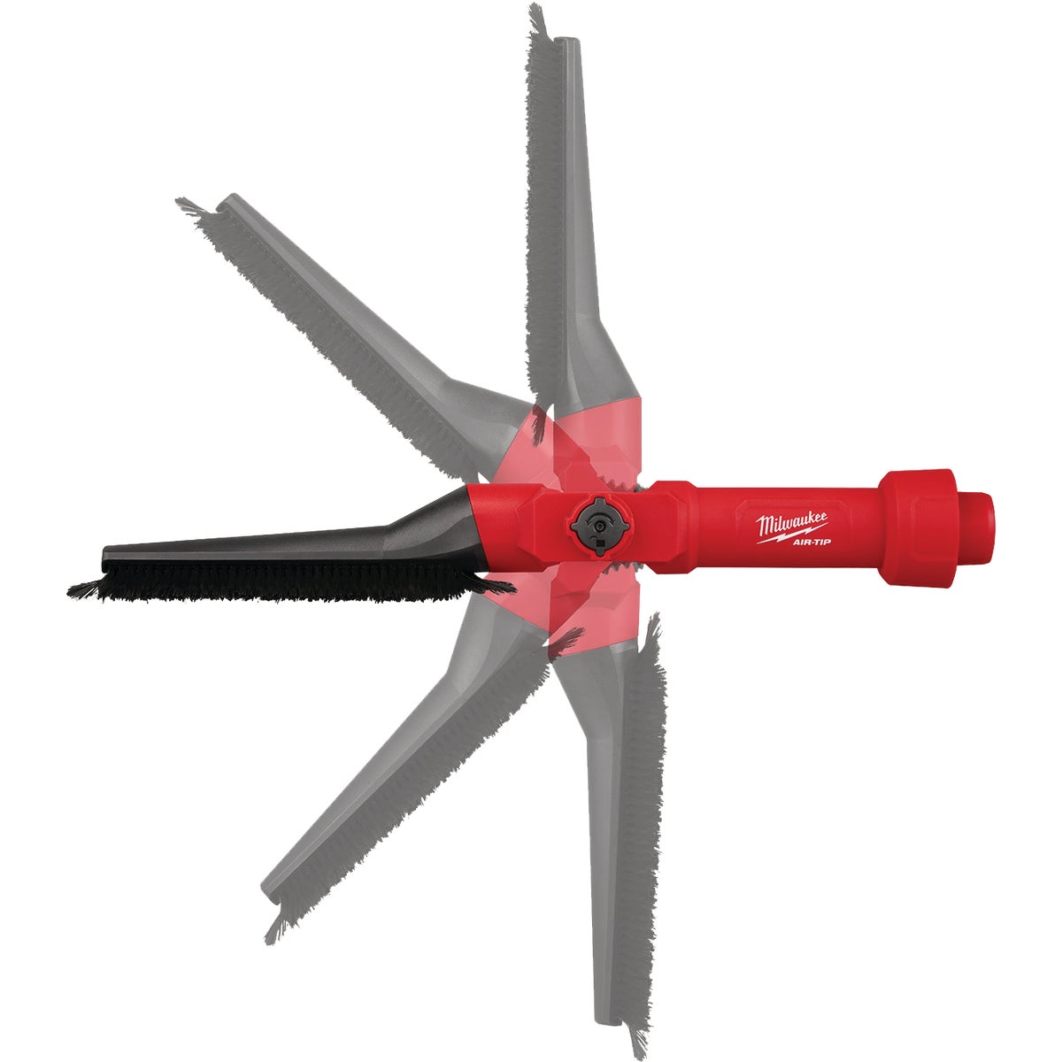 Milwaukee AIR-TIP 1-1/4 In. - 2-1/2 In. Red Plastic Low-Profile Pivoting Vacuum Brush Image 4