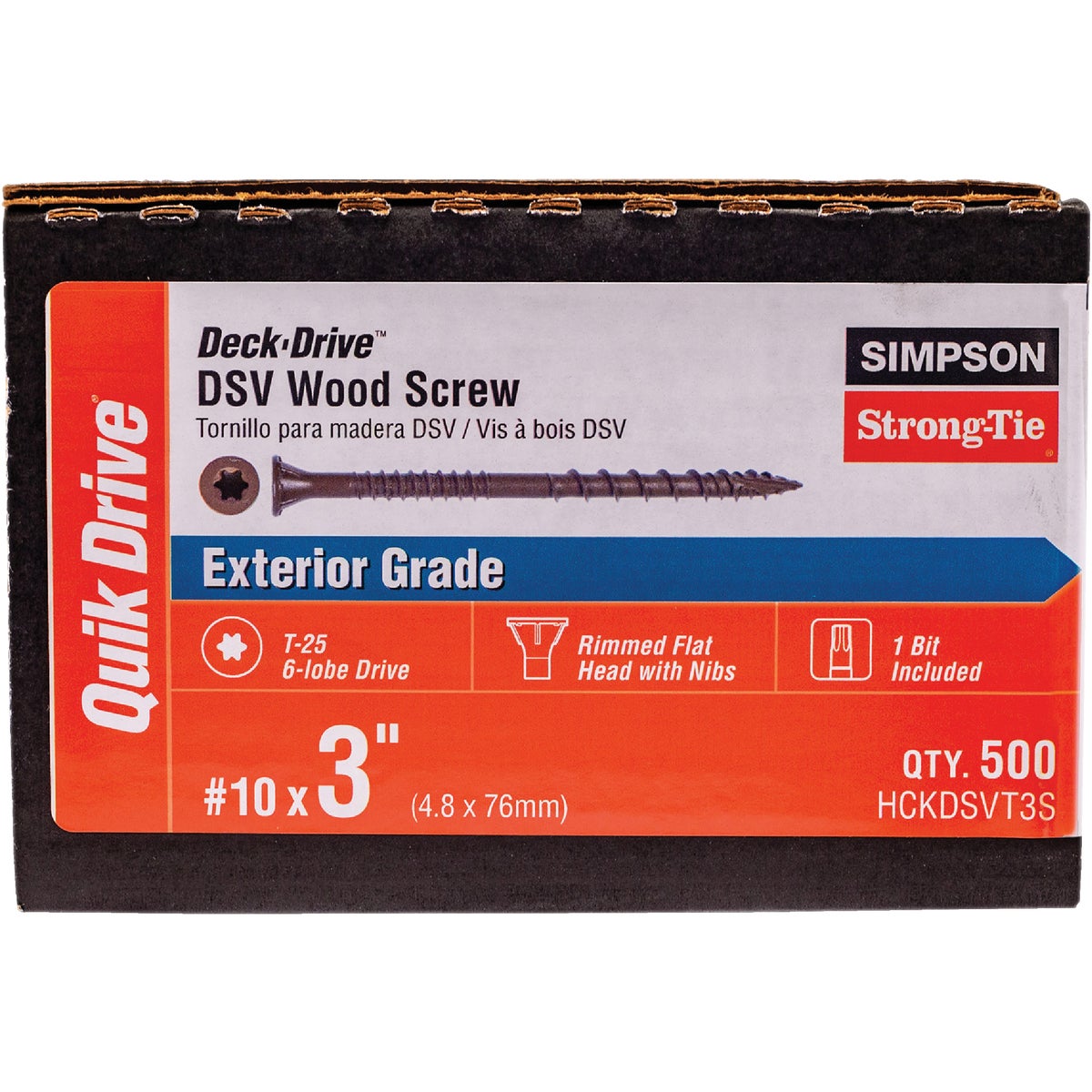 Deck-Drive DSV WOOD Screw (Collated)  #10 x 3 in. T25 6-Lobe, Tan (500-Qty) Image 2