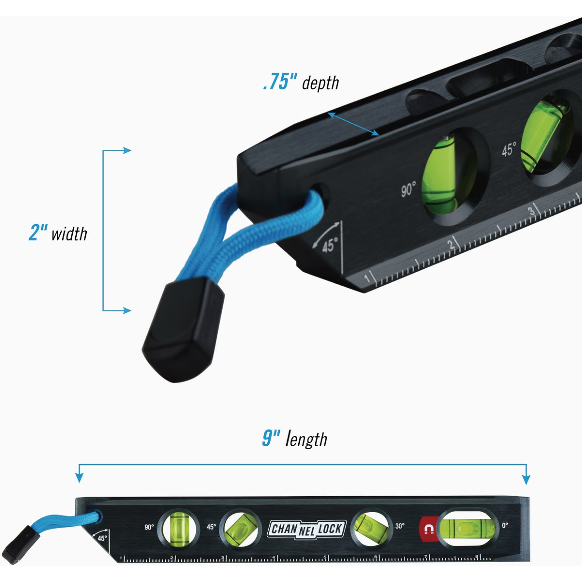 Channellock 9 In. Aluminum Magnetic Billet Torpedo Level Image 2
