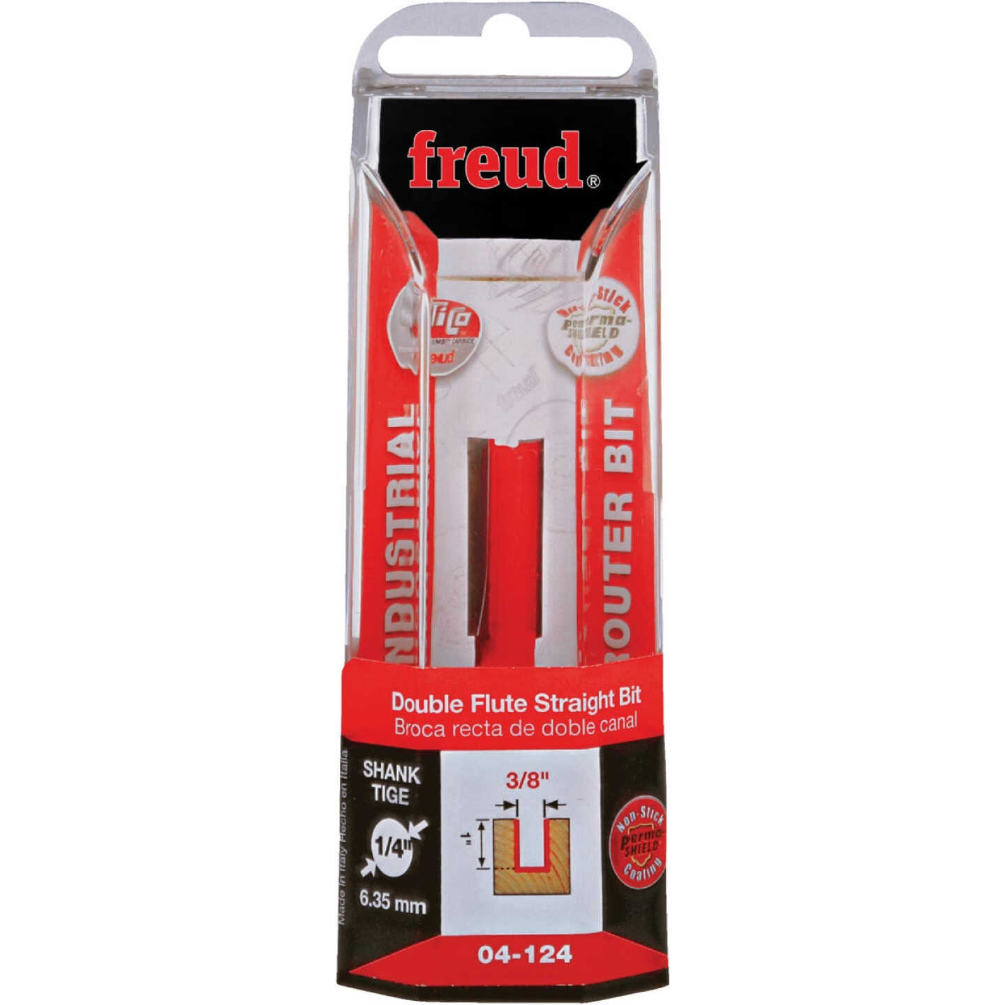 Freud 3/8 In. x 1 In. Double Flute Straight Router Bit Image 1