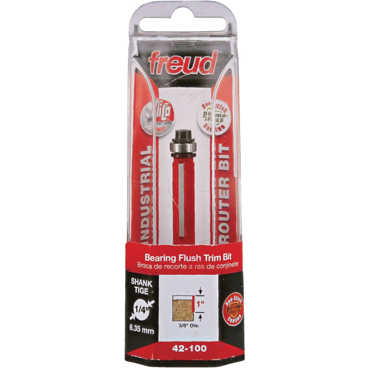 Freud 3/8 In. x 1 In. 2-Cutter Flush Trim Router Bit Image 1
