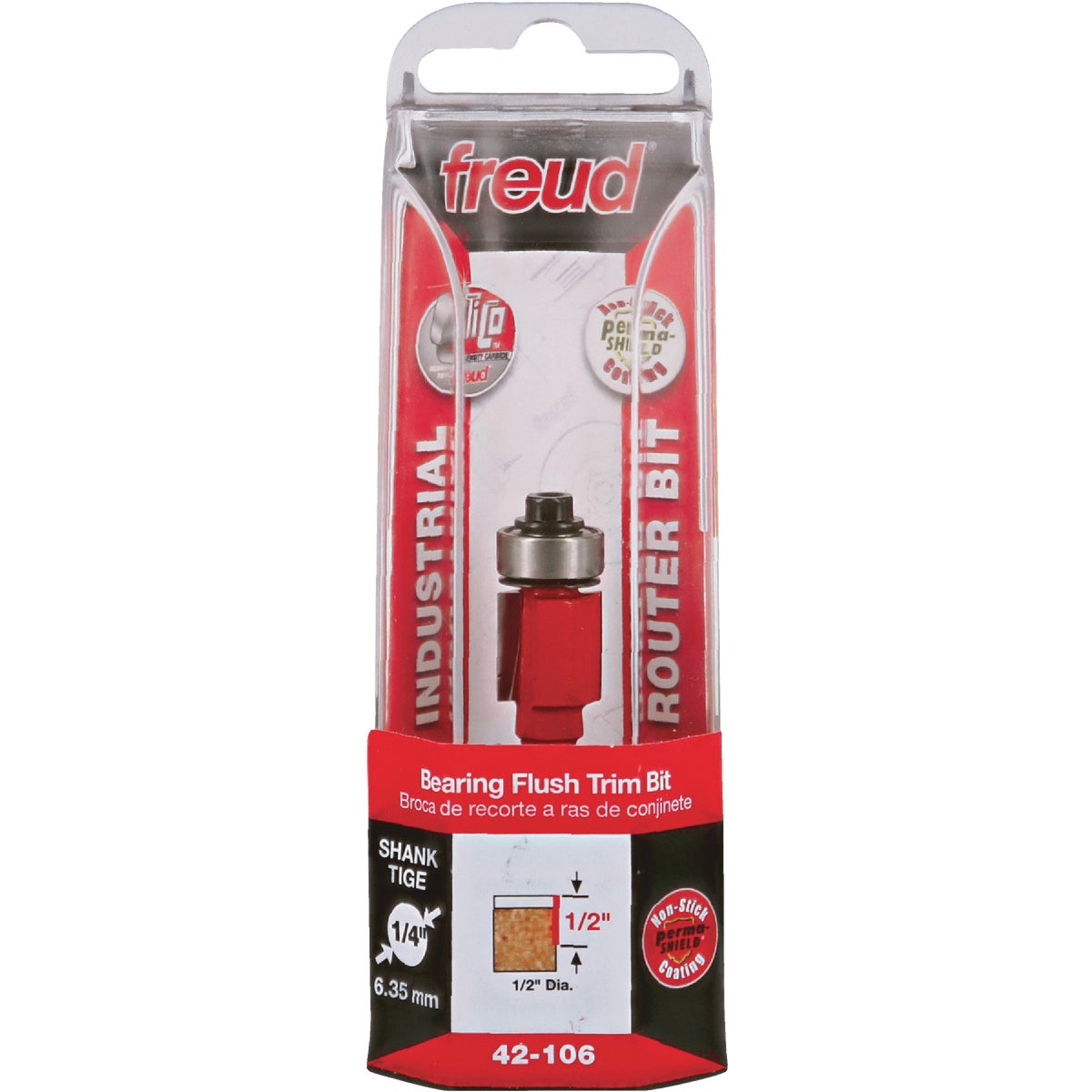 Freud 1/2 In. x 1/2 In. 2-Cutter Flush Trim Router Bit