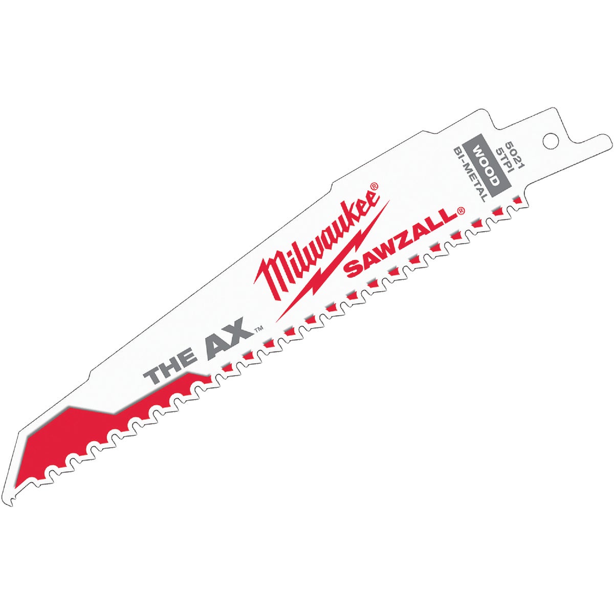 Milwaukee SAWZALL The AX 6 In. 5 TPI Wood with Nails Demolition Reciprocating Saw Blade (5-Pack)