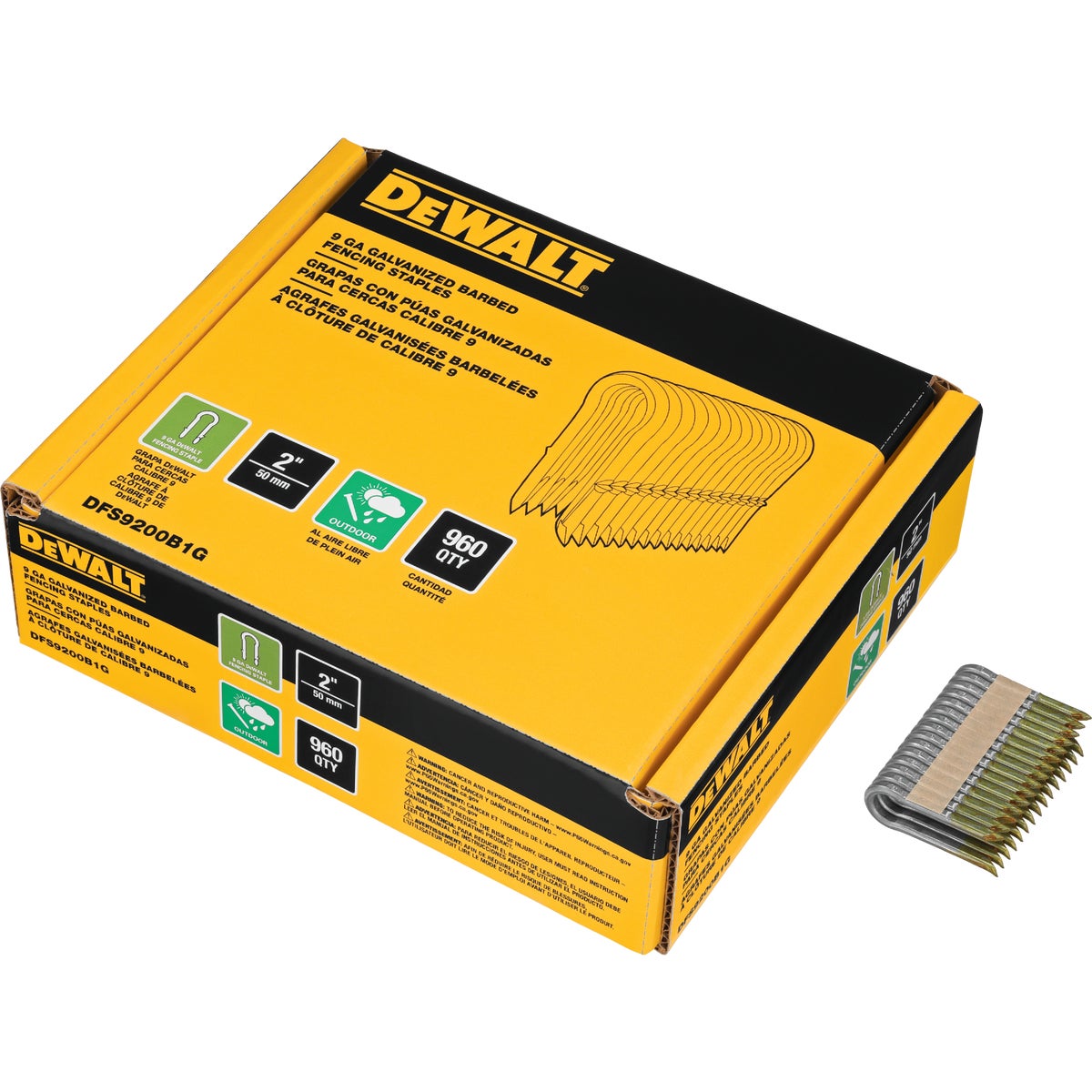 DEWALT 2 In. 9 Ga. Galvanized Barbed Collated Fence Staple (960-Count) Image 2