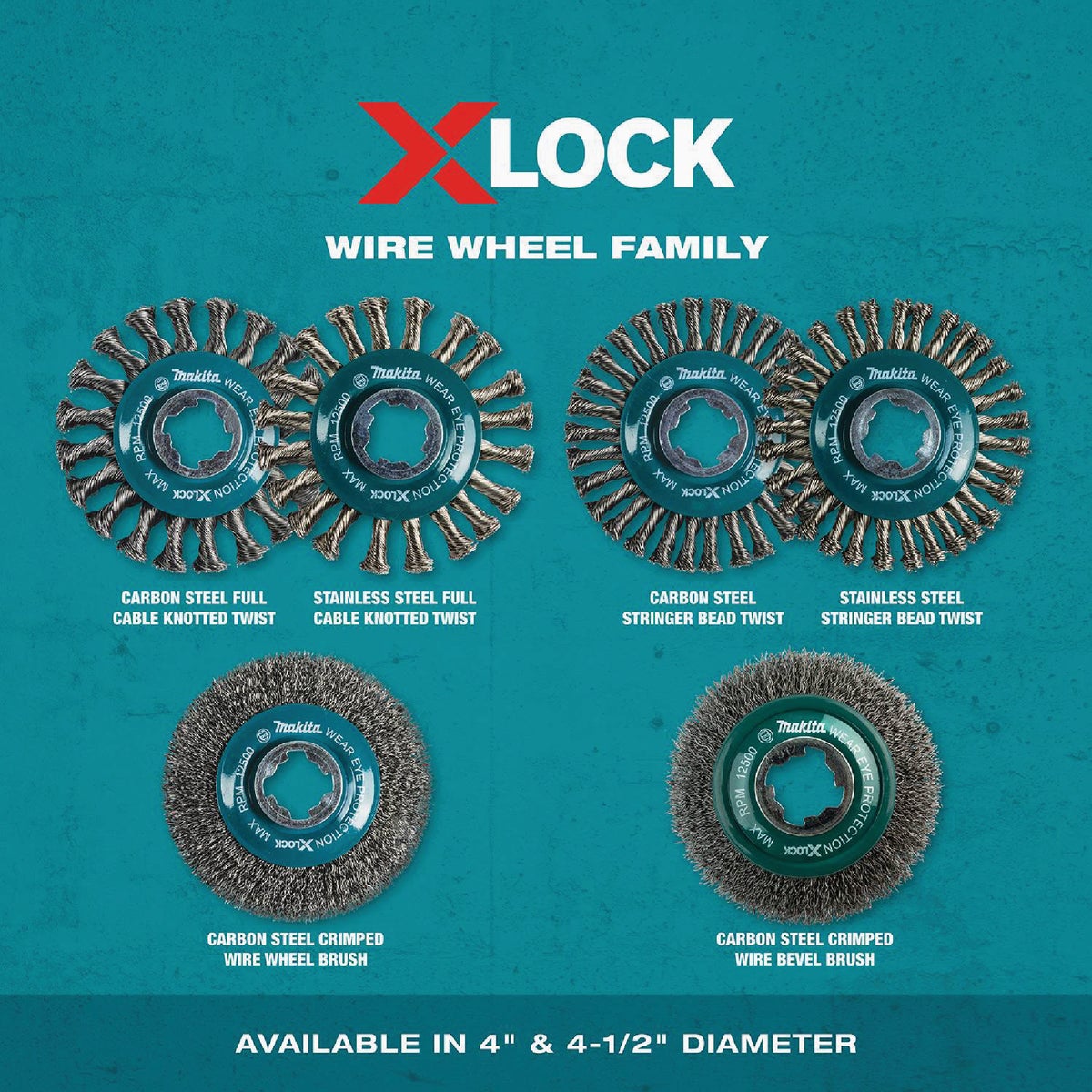 Makita X-LOCK 4-1/2 In. Crimped 0.012 In. Carbon Steel Cup Angle Grinder Wire Brush Image 7