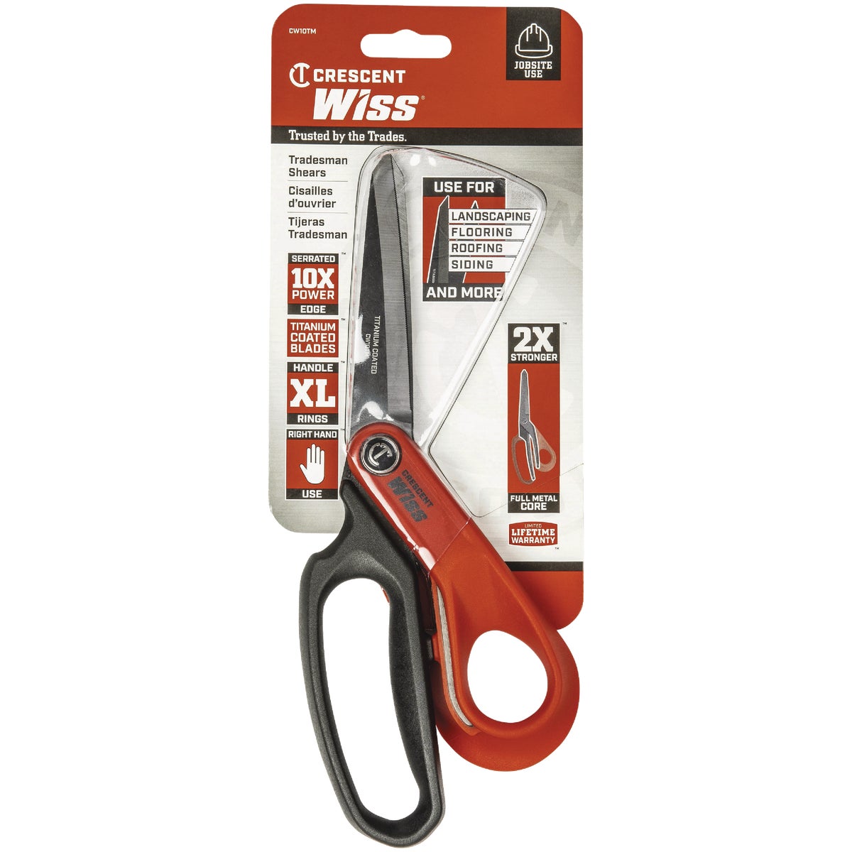 Crescent Wiss 10 In. Heavy-Duty Titanium Coated Right Hand Tradesman Shears Image 2