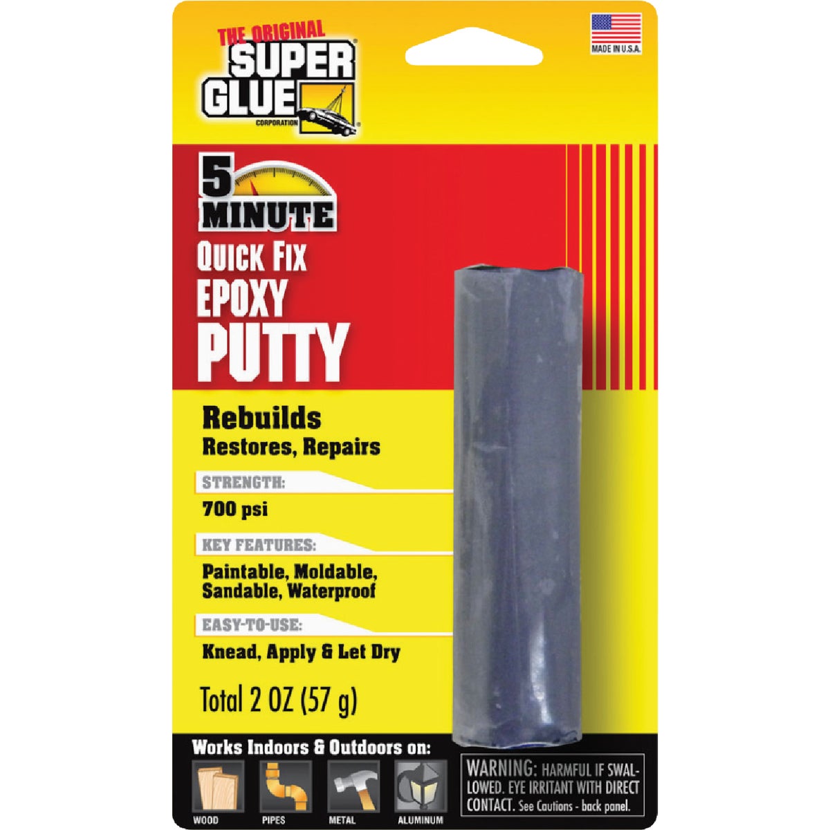 Super Glue 2 Oz. Quick Fix Metal Epoxy Putty