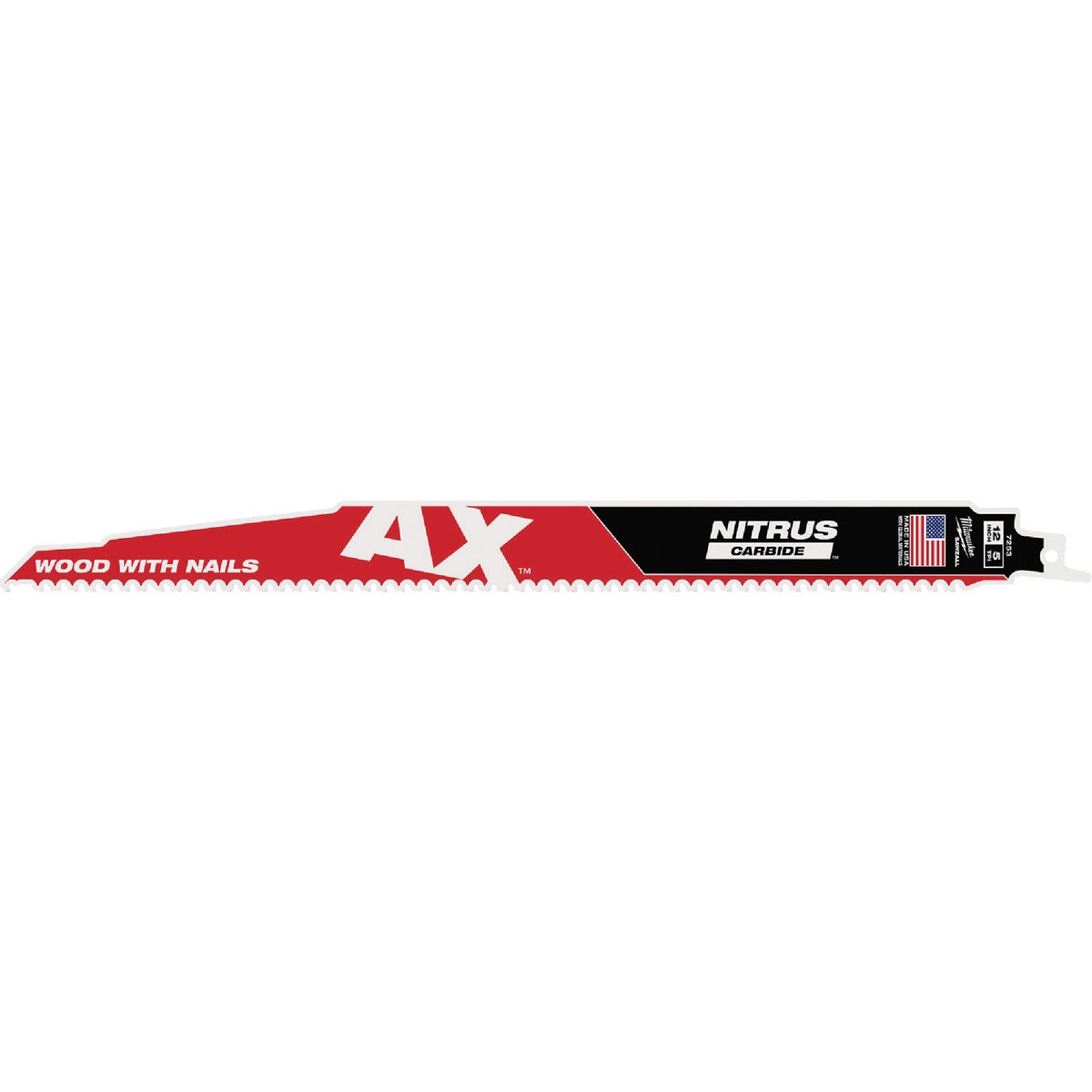 Milwaukee SAWZALL AX 12 In. 5 TPI Nitrus Carbide Reciprocating Saw Blade Image 1
