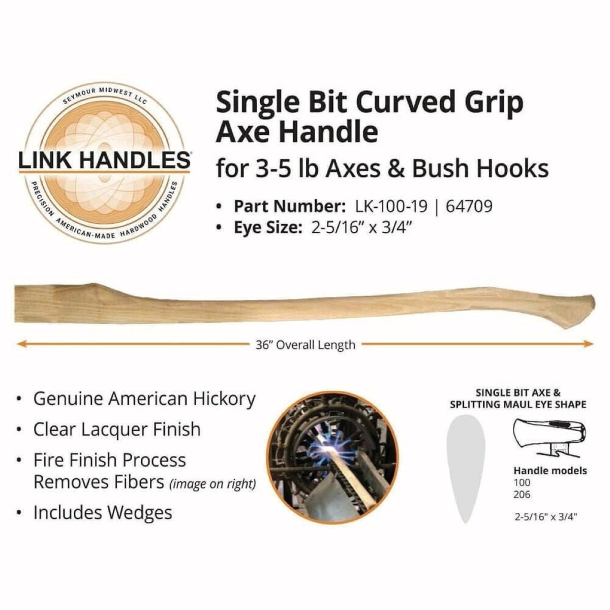 Link 36 In. Contractor Single Bit Axe Handle Image 1