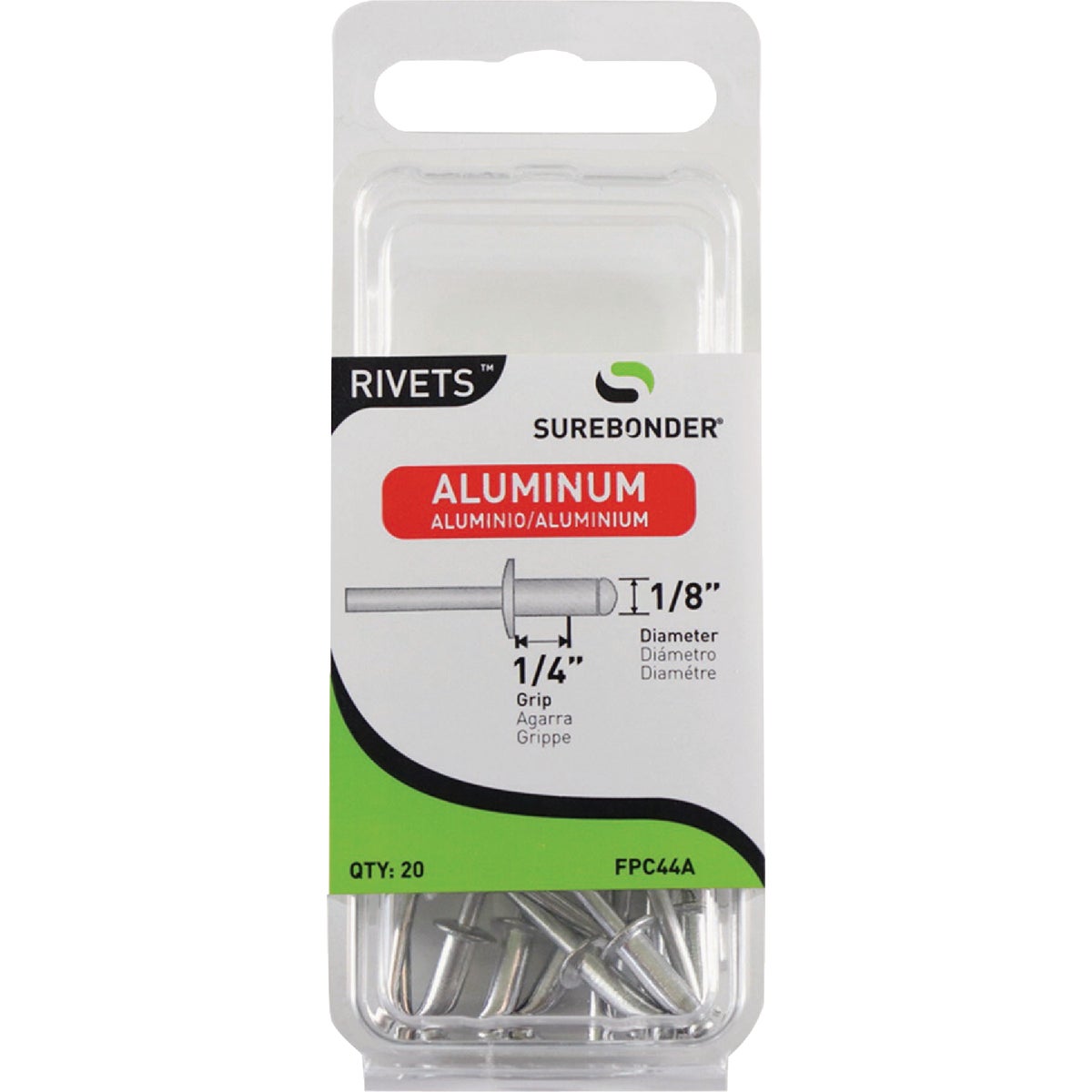 Surebonder 1/8 In. x 1/4 In. Aluminum Rivet (20-Pack) Image 1