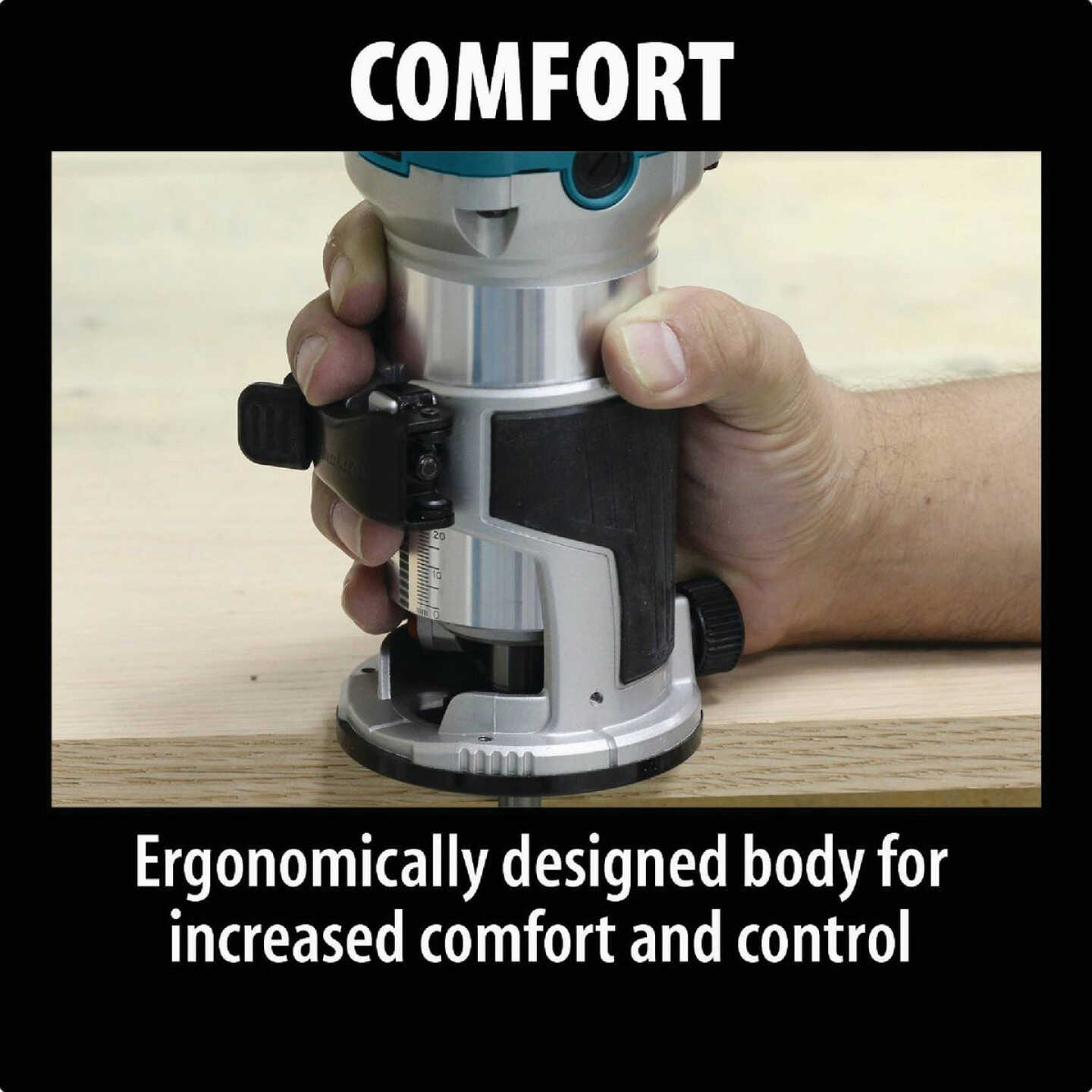 Makita 6.5-Amp 1.25 HP Variable Speed Compact Router Image 6