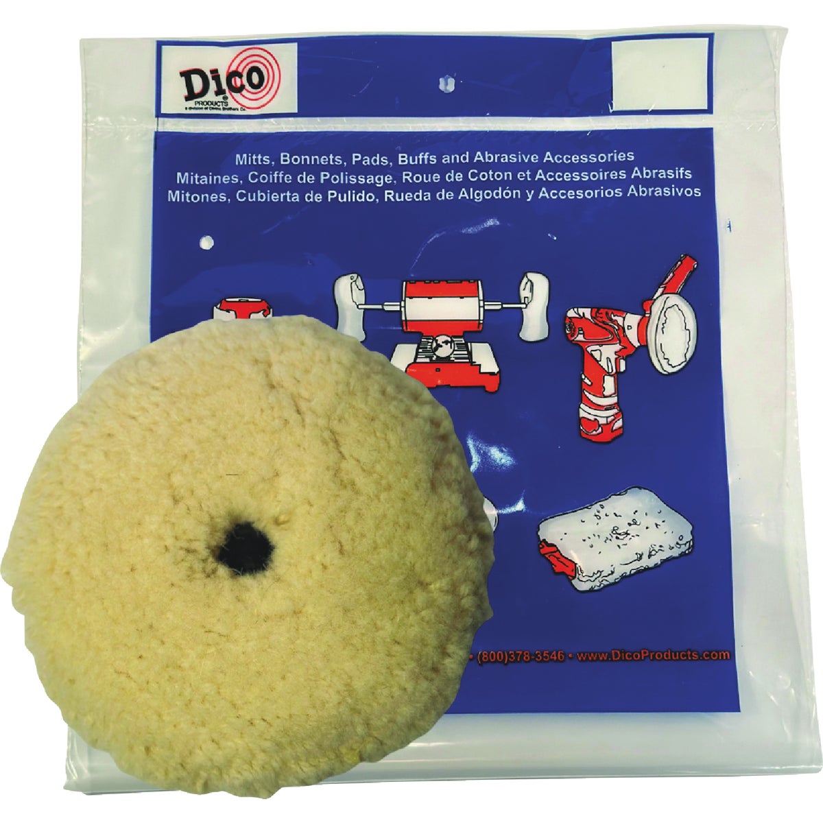 Dico 6 In. Compound Polishing Pad with 1/4 In. Mandrel