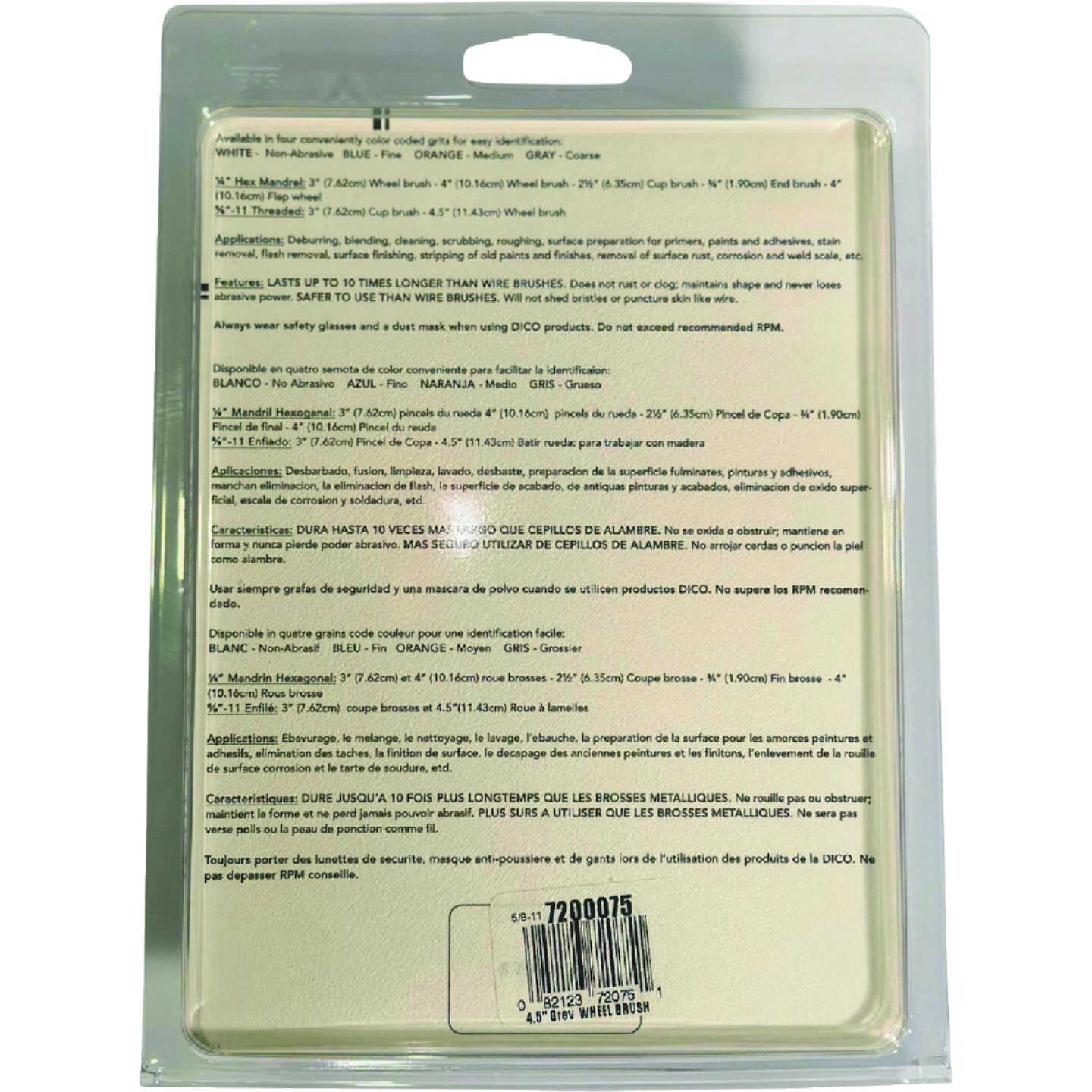 Dico Nyalox 4-1/2 In. Coarse Gray Angle Grinder Wheel Brush Image 2