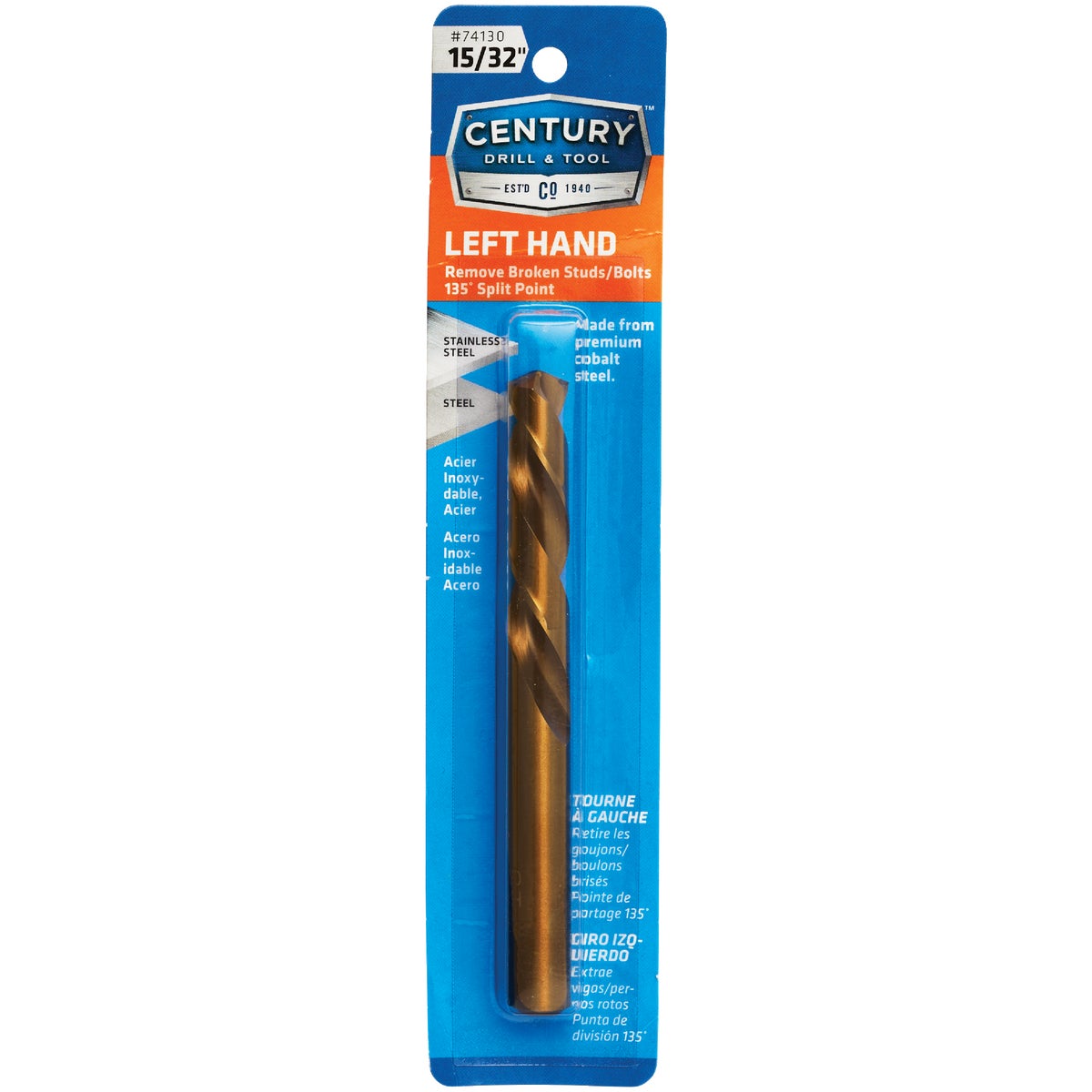 Century Drill & Tool 15/32 In. Cobalt Steel Left Hand Drill Bit Image 1