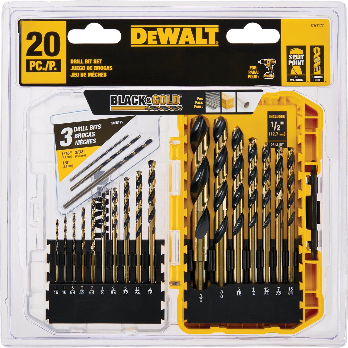 DEWALT Black and Gold Black Oxide Drill Bit Set (20-Piece) Image 2