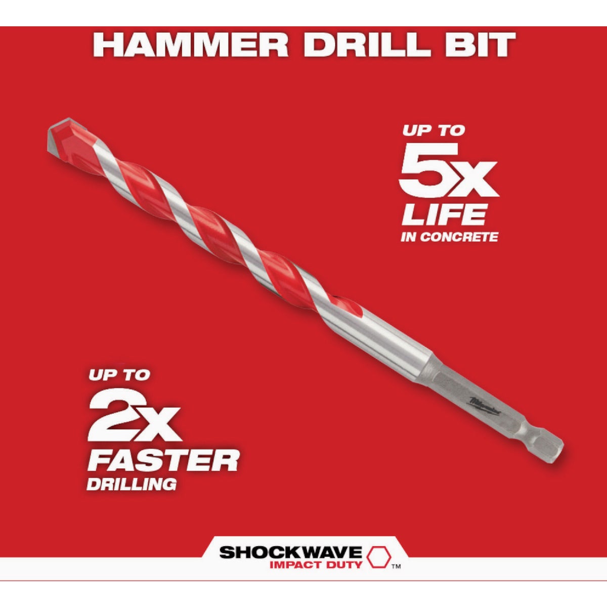Milwaukee SHOCKWAVE 3/16 In. x 4 In. x 6 In. Impact Duty Carbide Hammer Drill Bits (5-Pack) Image 6