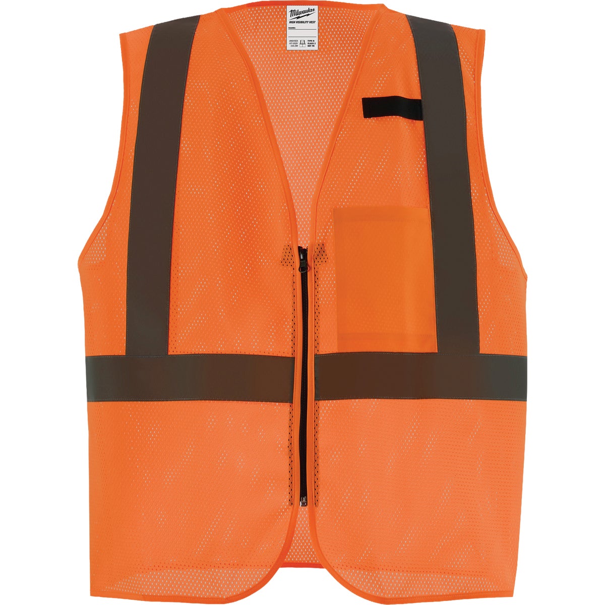 Milwaukee ANSI Class 2 High Vis Orange Mesh Safety Vest, Large/XL Image 1