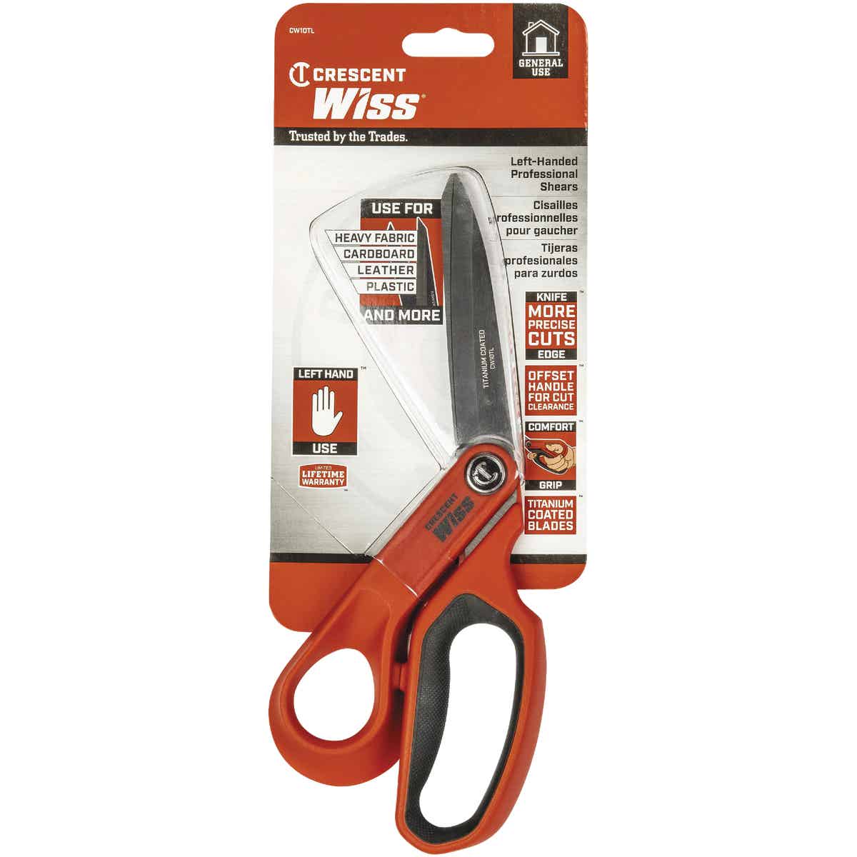 Crescent Wiss 9.5 In. Titanium Coated Offset Left Hand Tradesman Shears Image 2