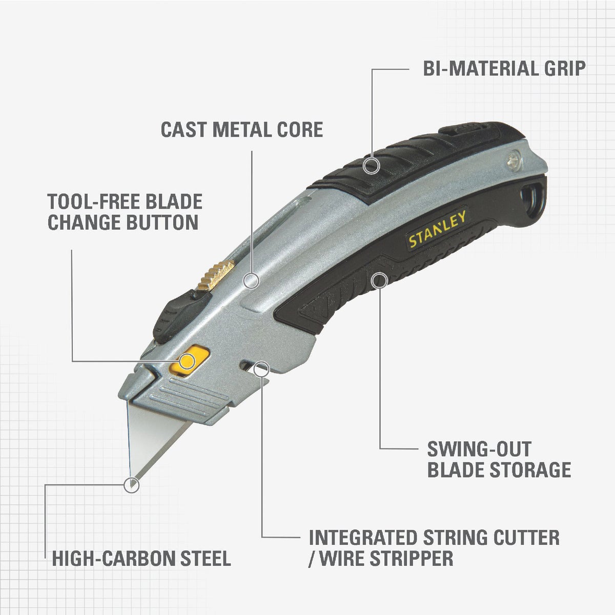 Stanley InstantChange Retractable Straight Utility Knife Image 4