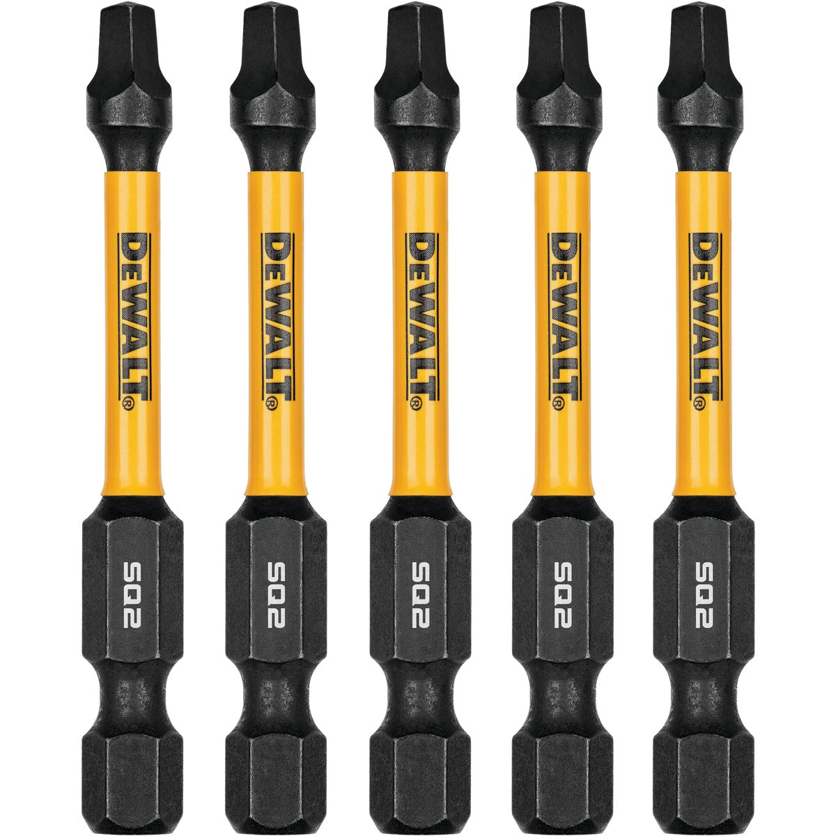 DEWALT Elite Series 1/4 In. x 2-1/4 In. Square/Robertson Impact Driver Bit Set (5-Piece) Image 2