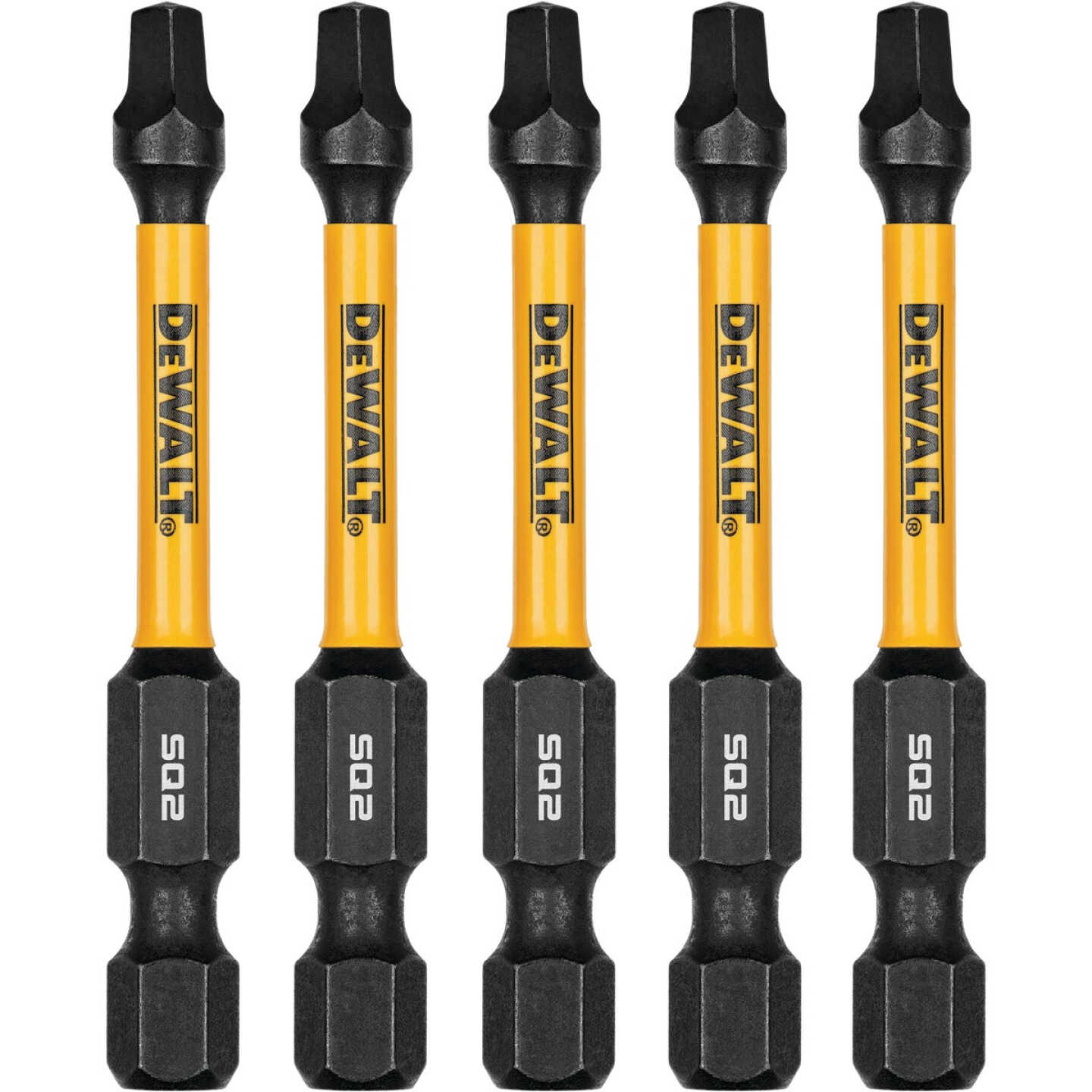 DEWALT Elite Series 1/4 In. x 2-1/4 In. Square/Robertson Impact Driver Bit Set (5-Piece) Image 2
