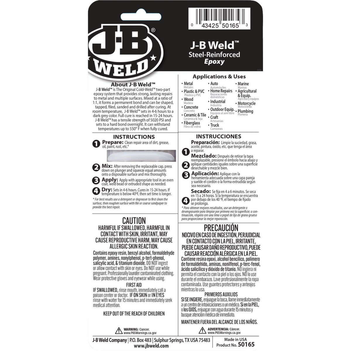 J-B Weld 0.85 Oz. Original Epoxy, Syringe Image 7