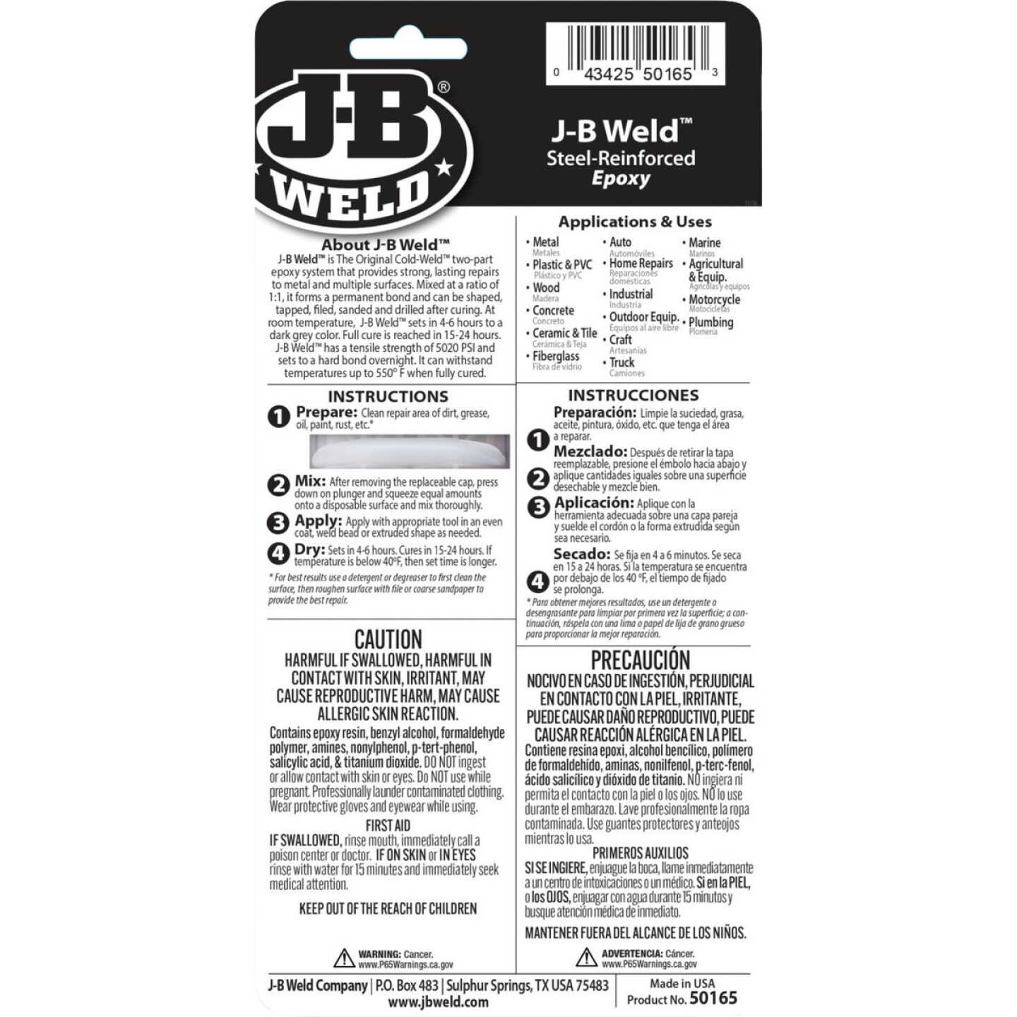 J-B Weld 0.85 Oz. Original Epoxy, Syringe Image 7