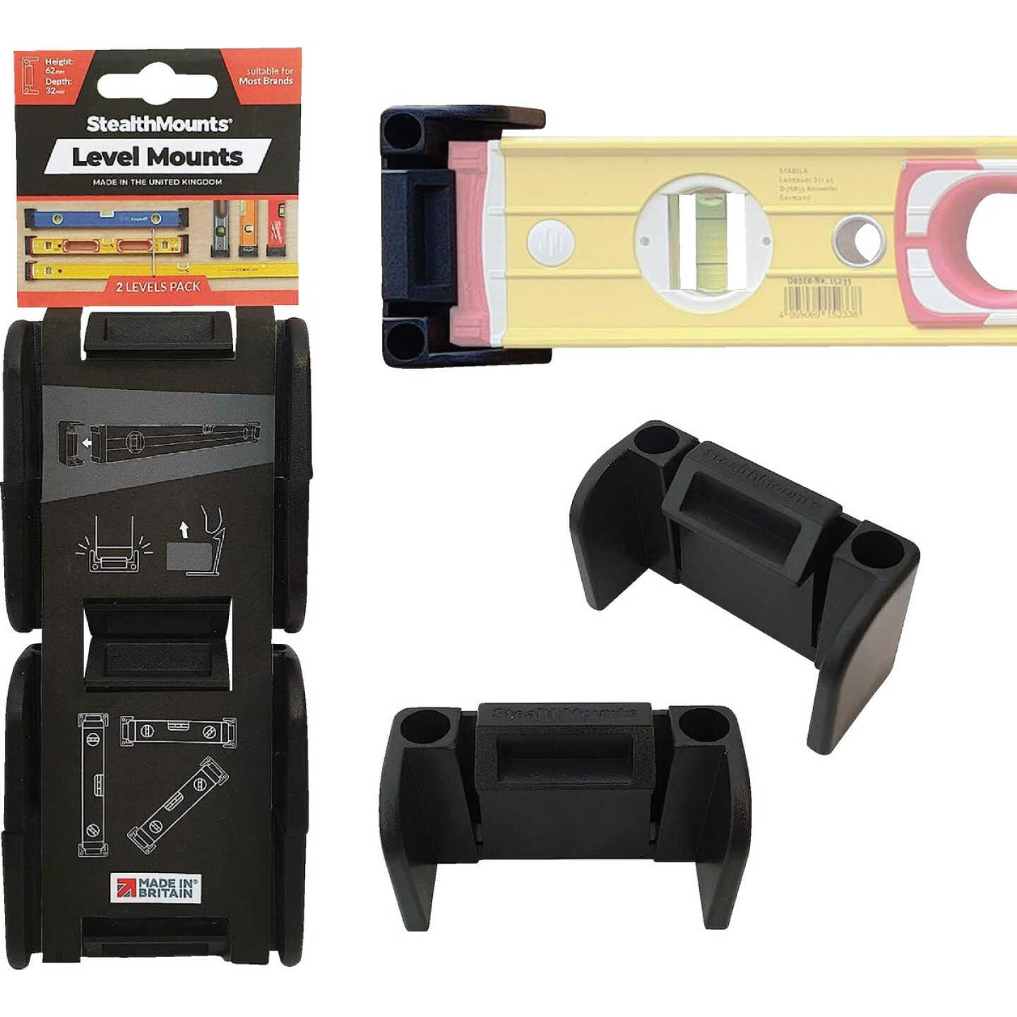 StealthMounts Universal Level Holders (2-Pack) Image 1
