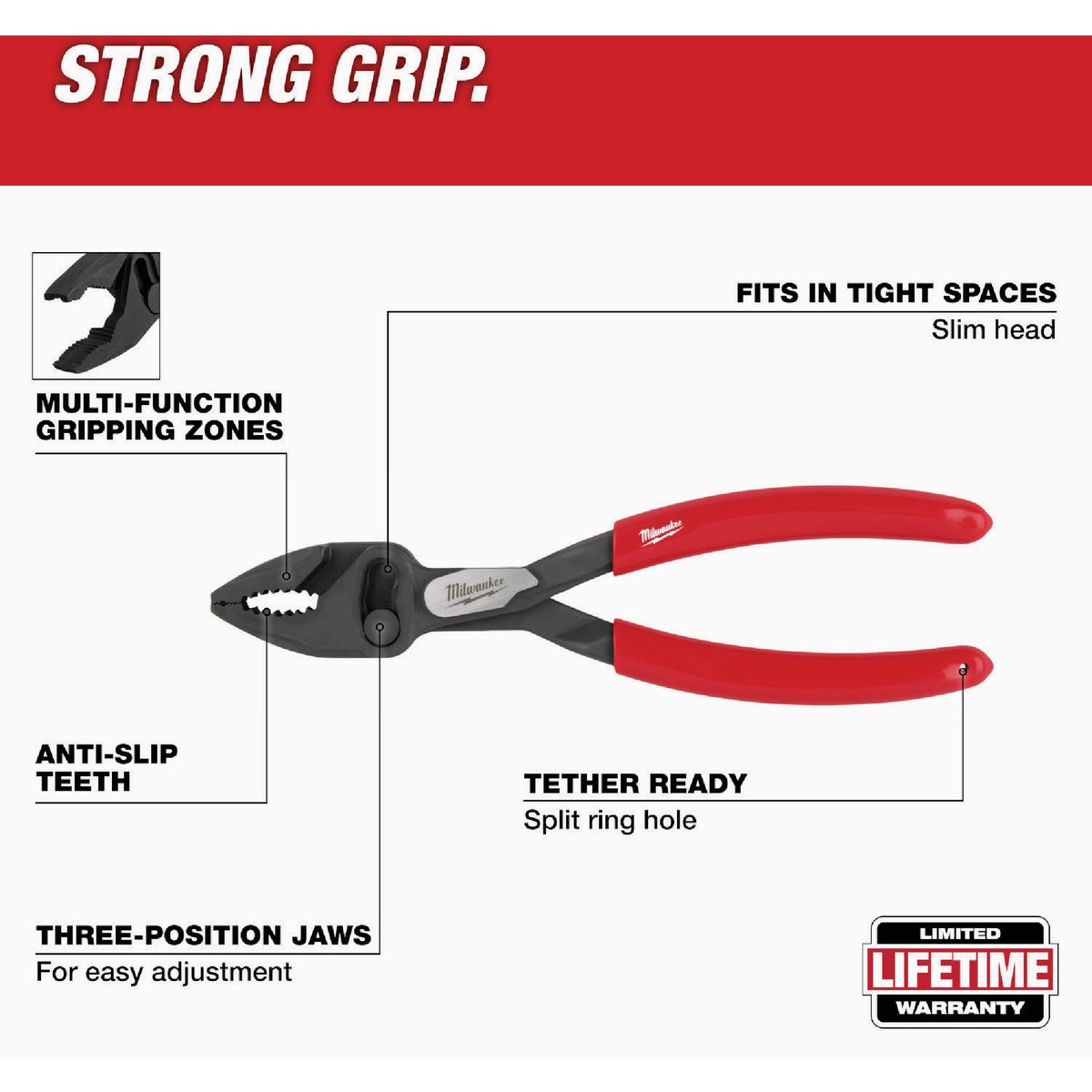 Milwaukee 8 In. Slip Joint Pliers Image 2