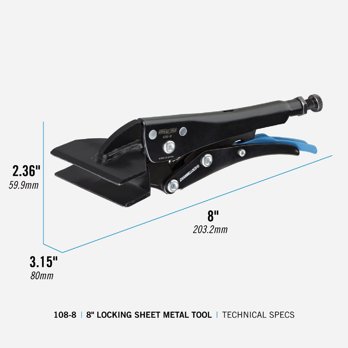 Channellock 8 In. Locking Sheet Metal Pliers Image 2