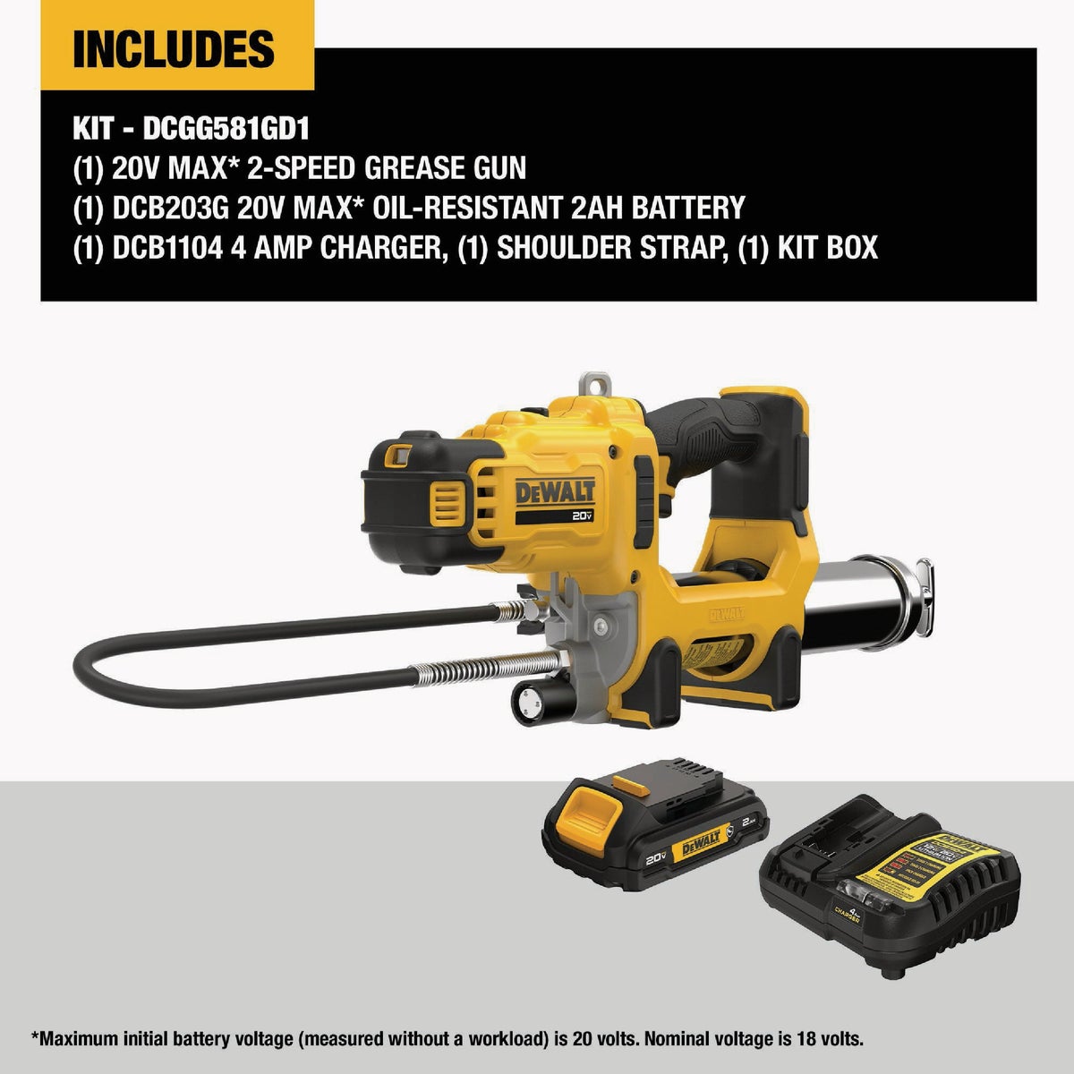 DEWALT 20V MAX* 2-Speed Grease Gun Kit Image 3