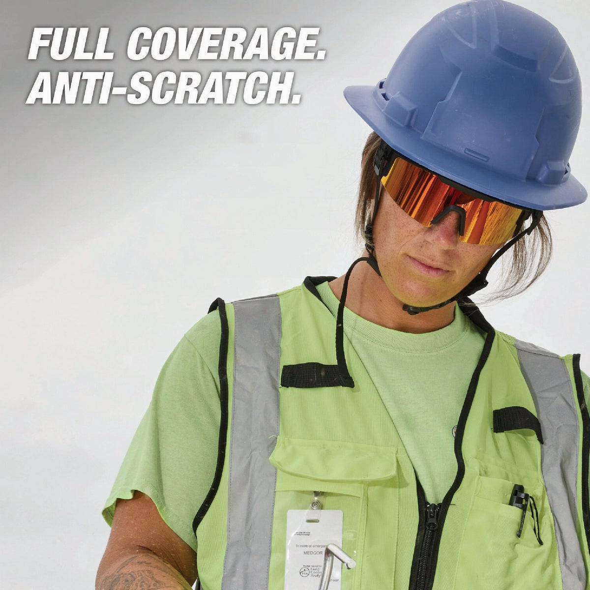 Milwaukee Wrap Around Safety Glasses with Red-Mirrored Anti-Scratch Lenses Image 3