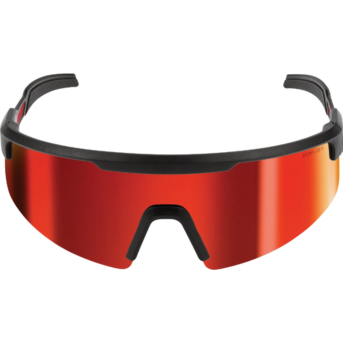 Milwaukee Wrap Around Safety Glasses with Red-Mirrored Anti-Scratch Lenses Image 6