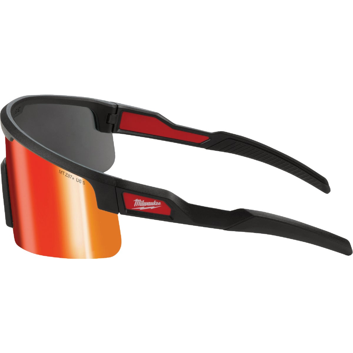 Milwaukee Wrap Around Safety Glasses with Red-Mirrored Anti-Scratch Lenses Image 7