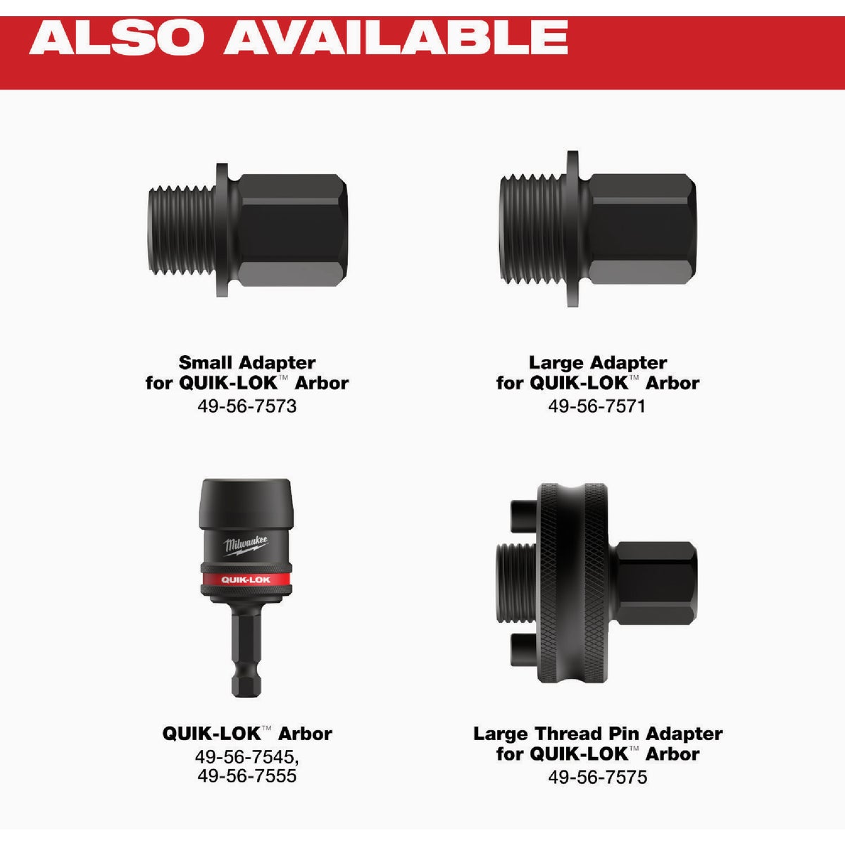 Milwaukee Quik-Lok Arbor Enlargement Adapter Image 3