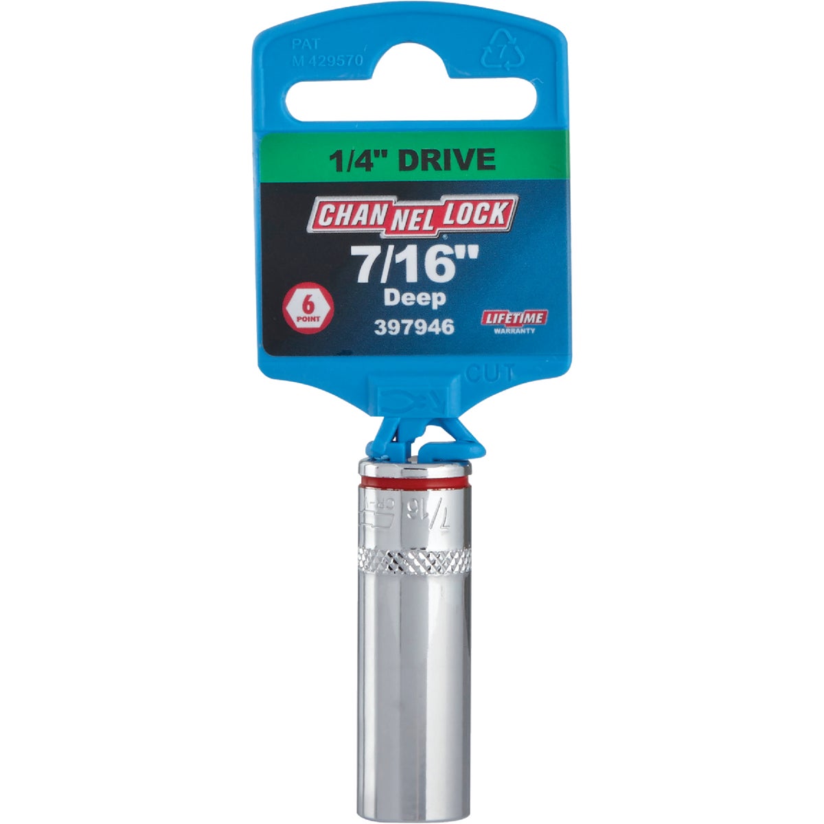 Channellock 1/4 In. Drive 7/16 In. 6-Point Deep Standard Socket Image 2