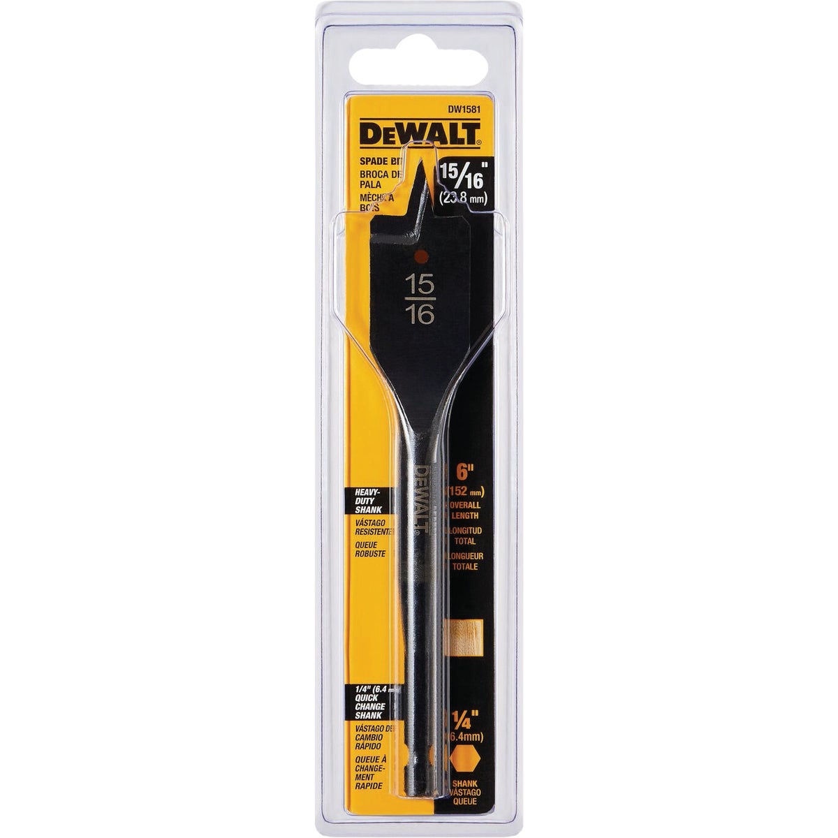 DEWALT 15/16 In. x 6 In. Wood Boring Bit