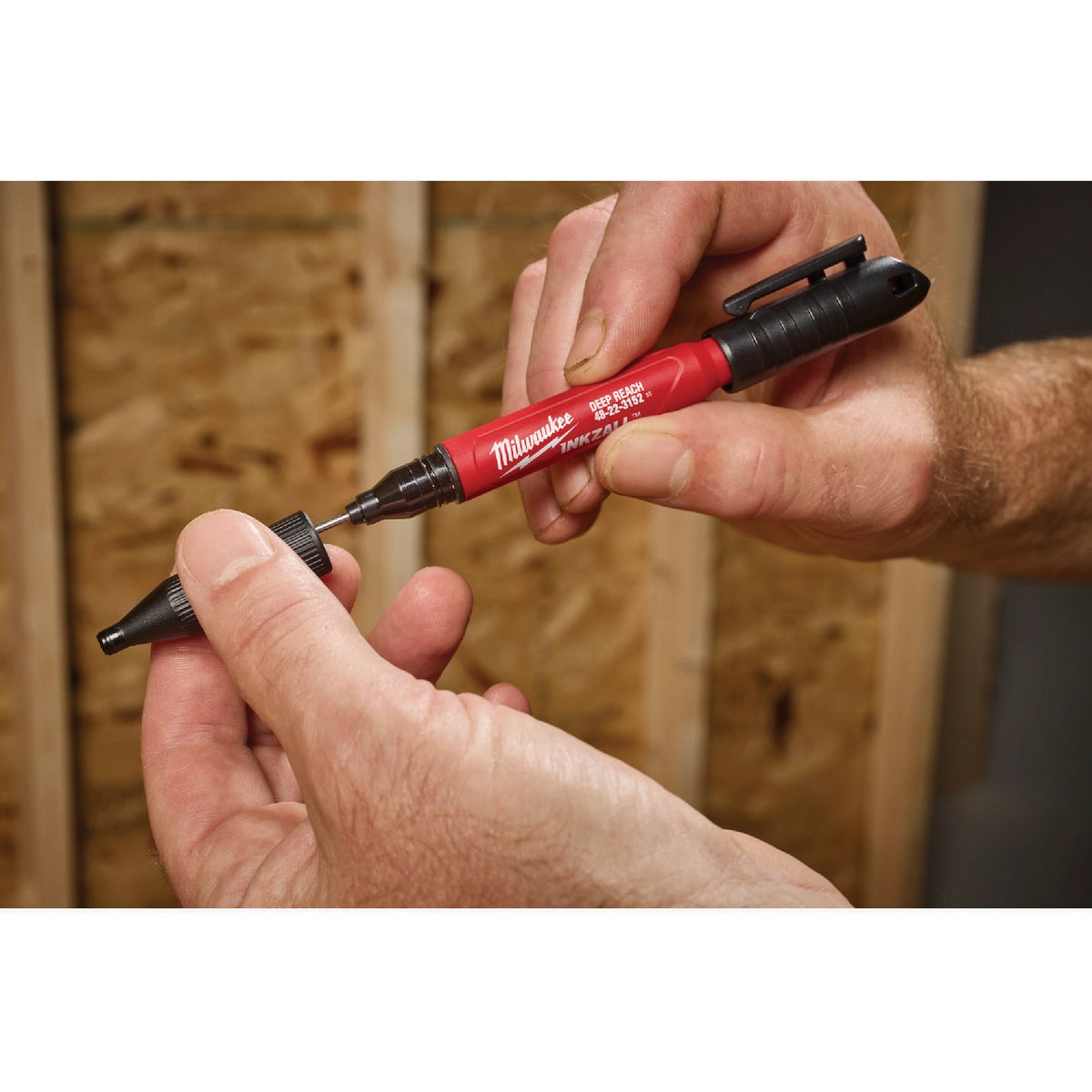 Milwaukee INKZALL 2-in-1 Deep Reach Ultra Fine Point Black Jobsite Marker Image 6
