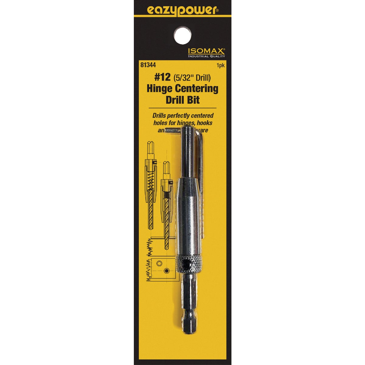 Eazypower Corporation #12 5/32 In. Hinge Drill Bit with L-Shape Hex Key